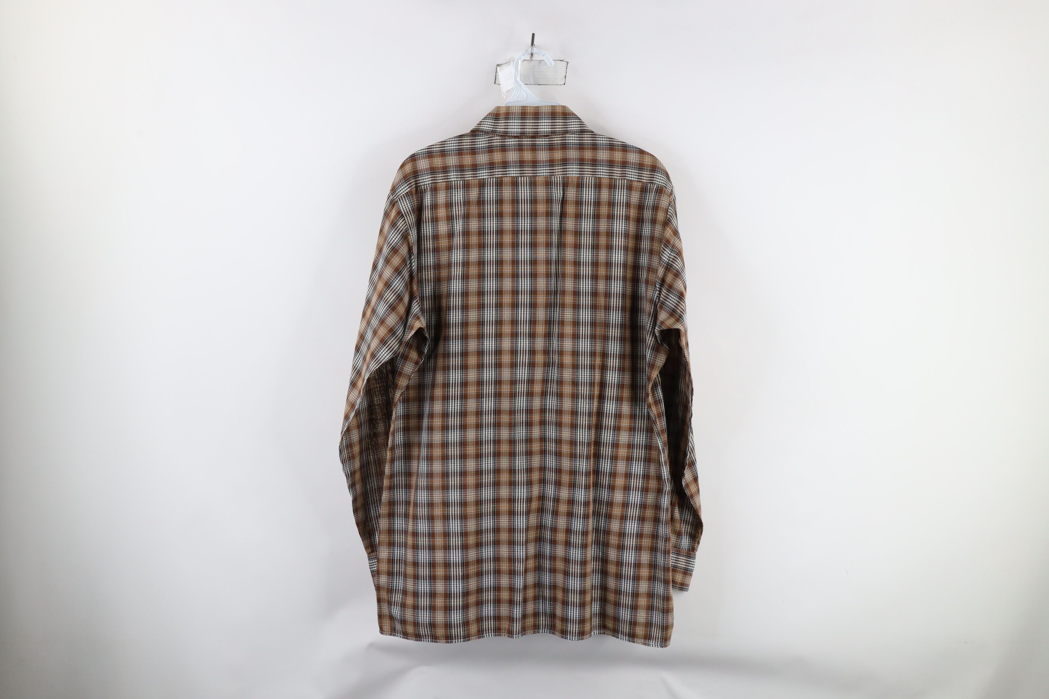 Vintage Vintage 70s Streetwear Collared Button Shirt Brown Plaid Size US M / EU 48-50 / 2 - 6 Thumbnail