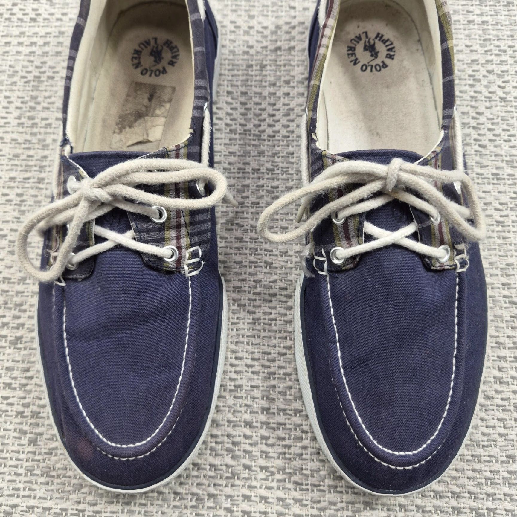 Ralph Lauren Polo Ralph Lauren Franz Shoes Mens 11.5 D Blue Plaid Boat Casual Sneakers Size US L / EU 52-54 / 3 - 4 Thumbnail