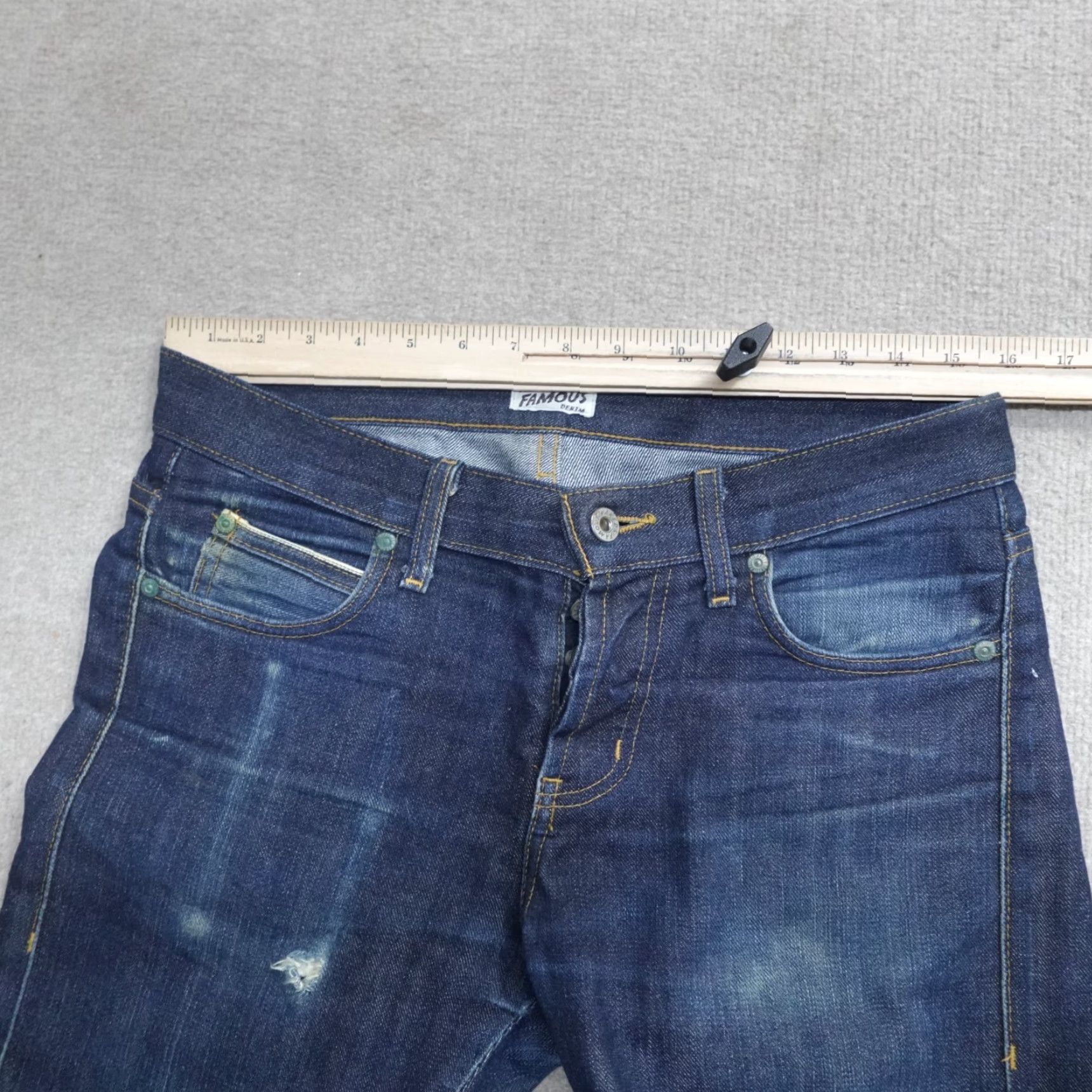 Vintage Naked & Famous Denim Jeans 30 x 36 Blue Left Hand Twill Selvedge Skinny Guy Size US 30 / EU 46 - 7 Thumbnail