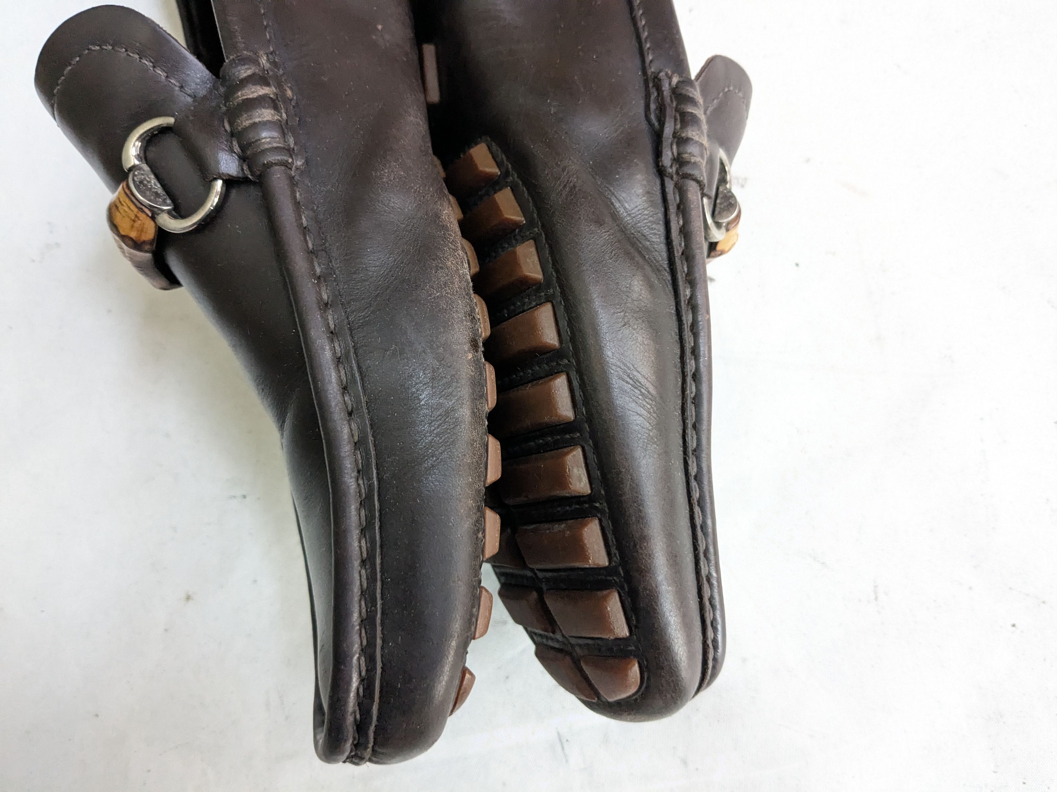 Gucci Gucci Horsebit Driving Loafers Brown Leather 9.5 Bamboo Size US 9.5 / EU 42-43 - 6 Thumbnail