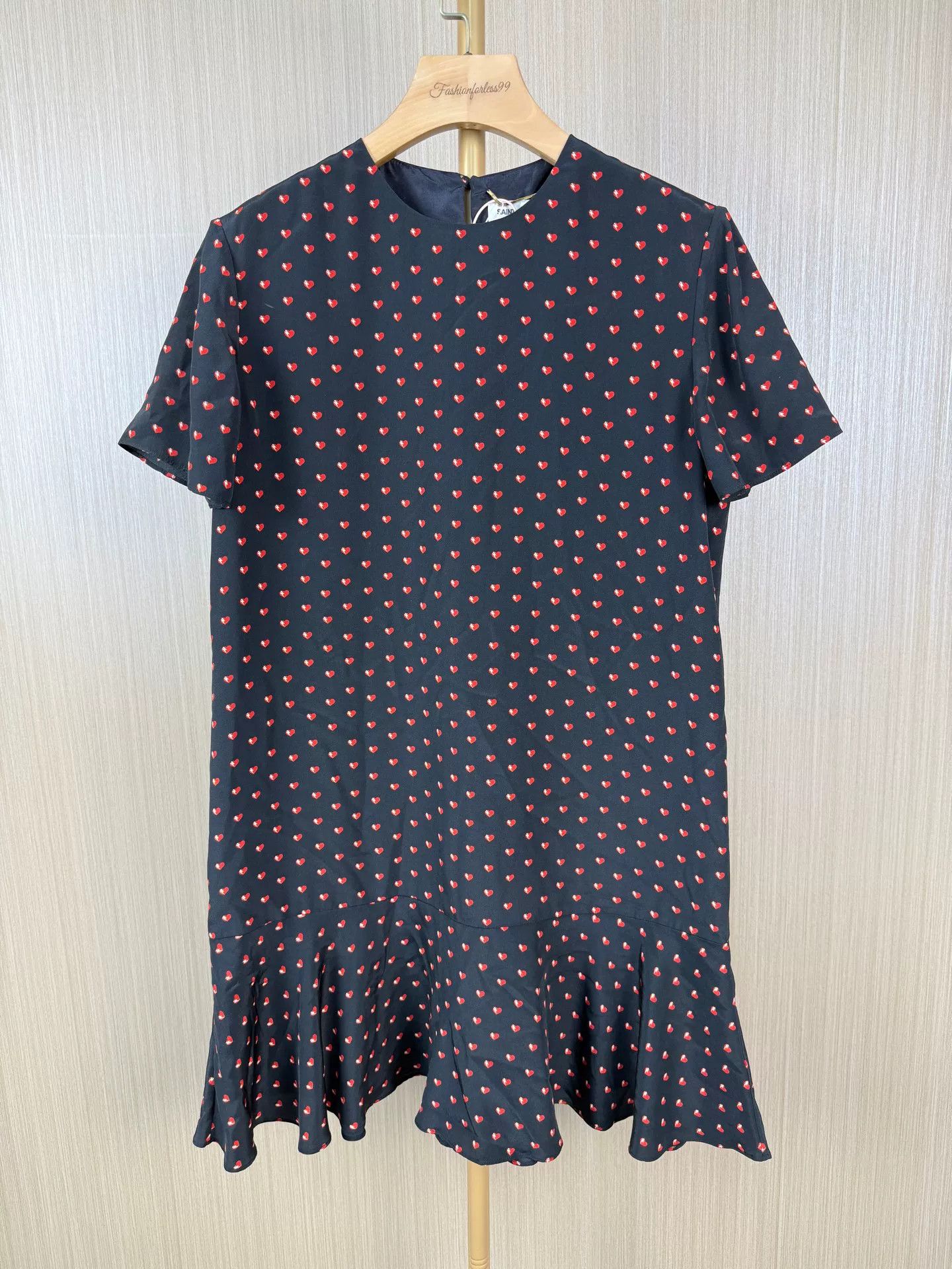Saint Laurent Paris Saint Laurent Silk Heart Pattern Dress Size S / US 4 / IT 40 - 1 Thumbnail
