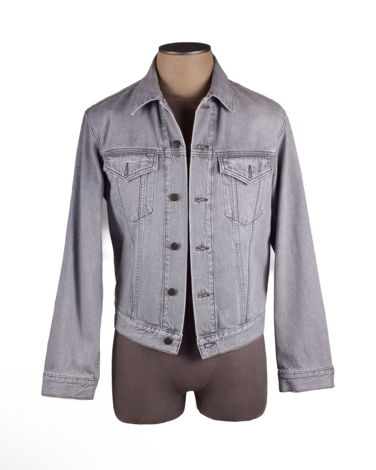 image of Acne Studios Light Gray Cotton Denim Jacket, Men's (Size Small)