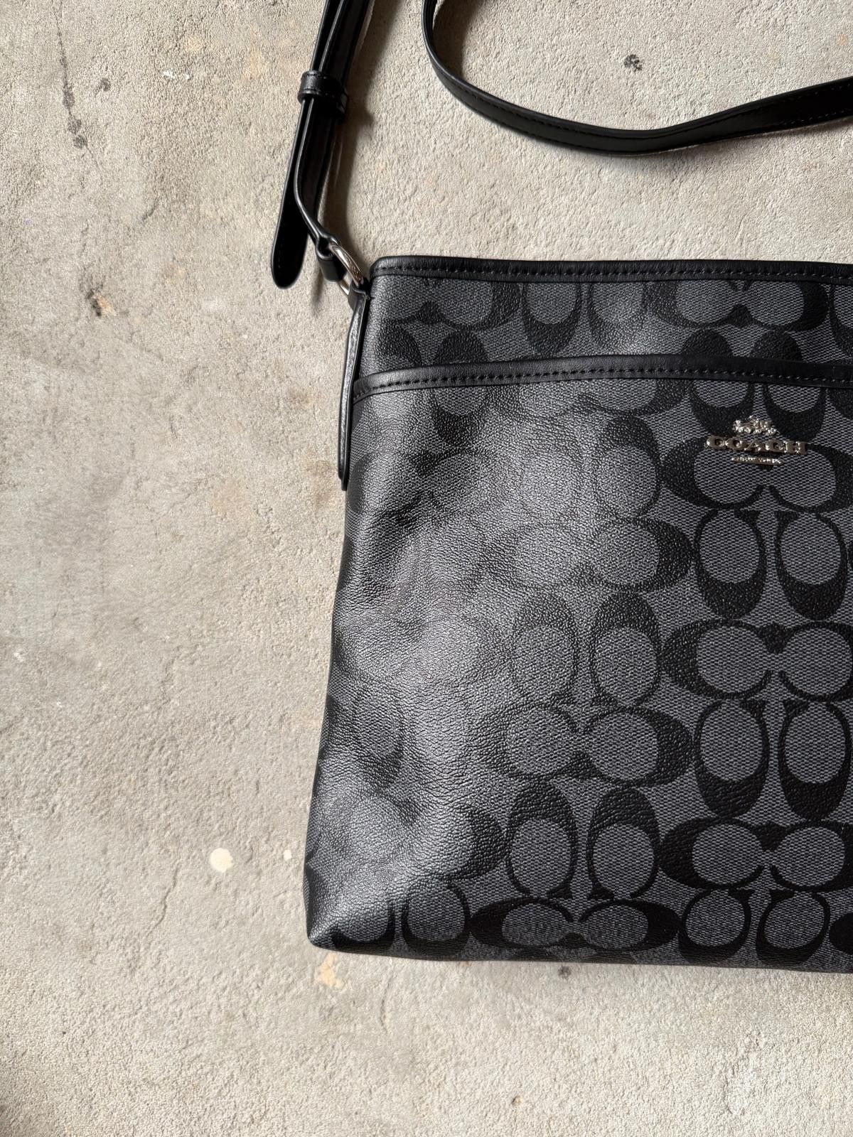 Coach Coach Signature PVC Messenger Bag Black/Grey Size ONE SIZE - 2 Thumbnail