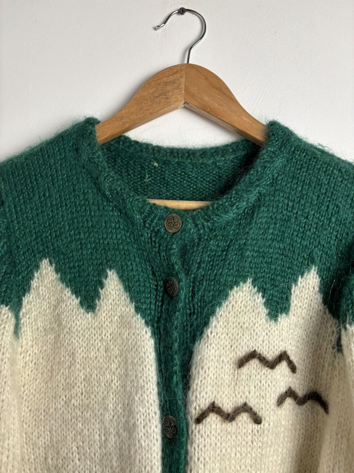 Handmade Vintage Mohair Pond Life Knitted Cardigan Size ONE SIZE - 15 Thumbnail