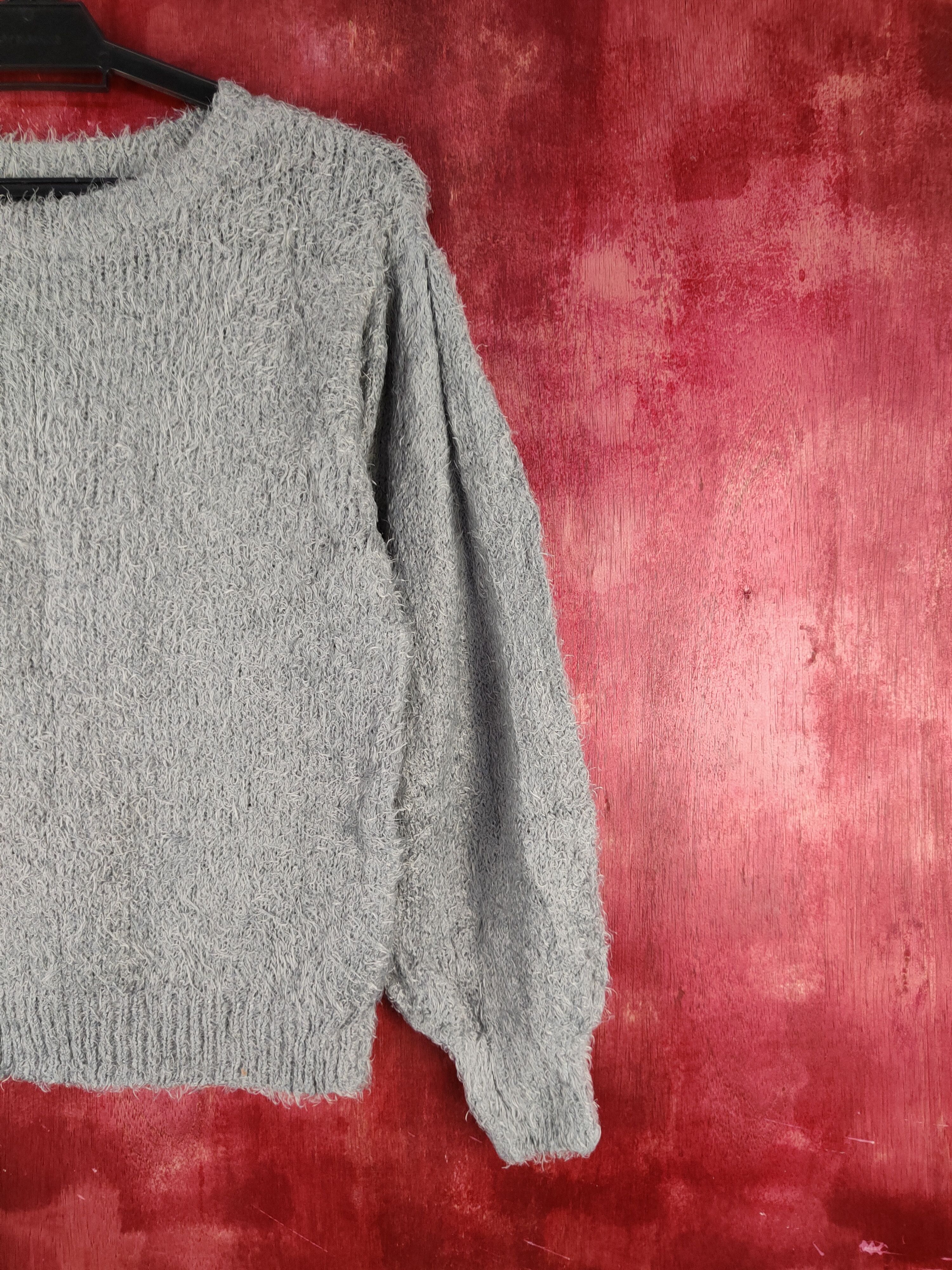 GU GU Dark Gray Shag Shaggy Fur Mohair Knitwear #S2094 Size S / US 4 / IT 40 - 5 Thumbnail