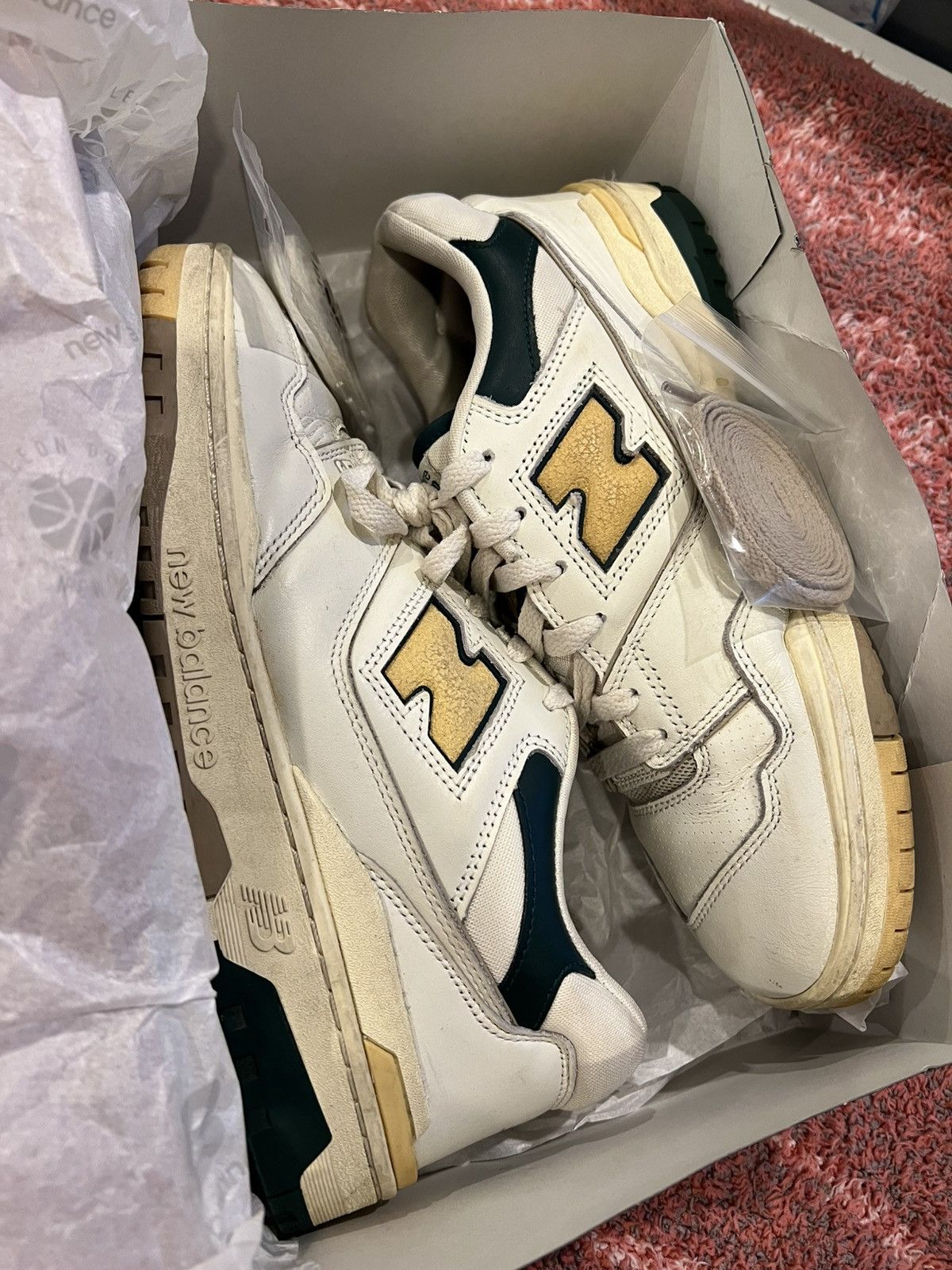 Aime Leon Dore × New Balance Aime Leon Dore New Balance 550 Green Yellow Size US 9.5 / EU 42-43 - 7 Thumbnail