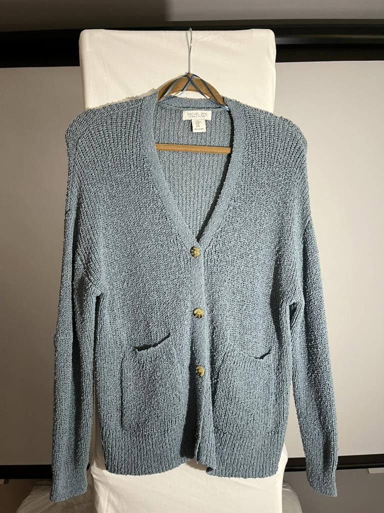 Designer Rachel Zoe Cozy Knit Cardigan - Light Blue - Size M Size M / US 6-8 / IT 42-44 - 1 Thumbnail