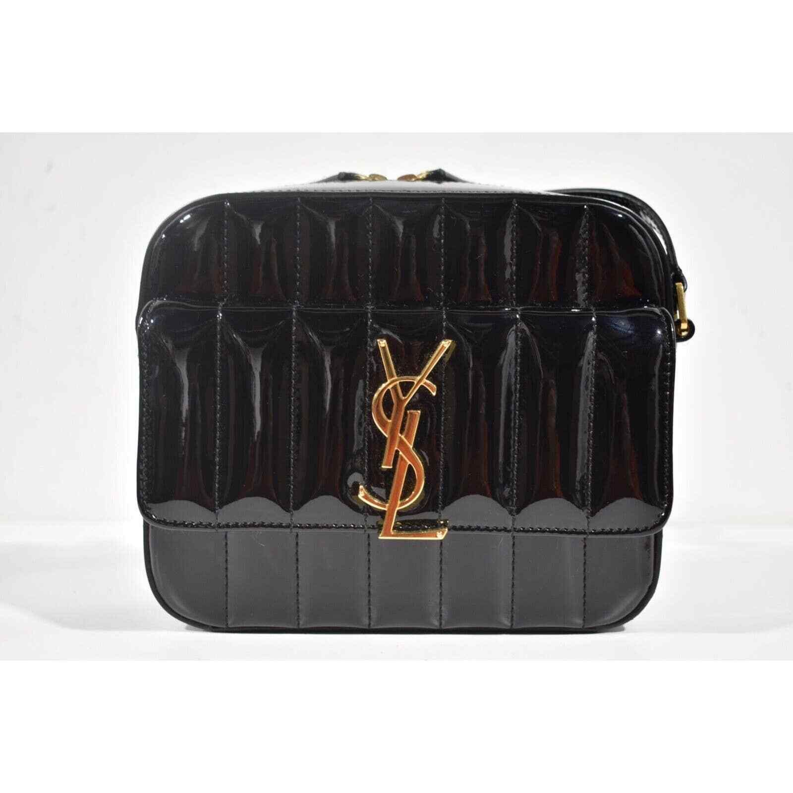 Yves Saint Laurent Saint Laurent Patent Leather Gold Crossbody Camera Bag Size ONE SIZE - 2 Thumbnail