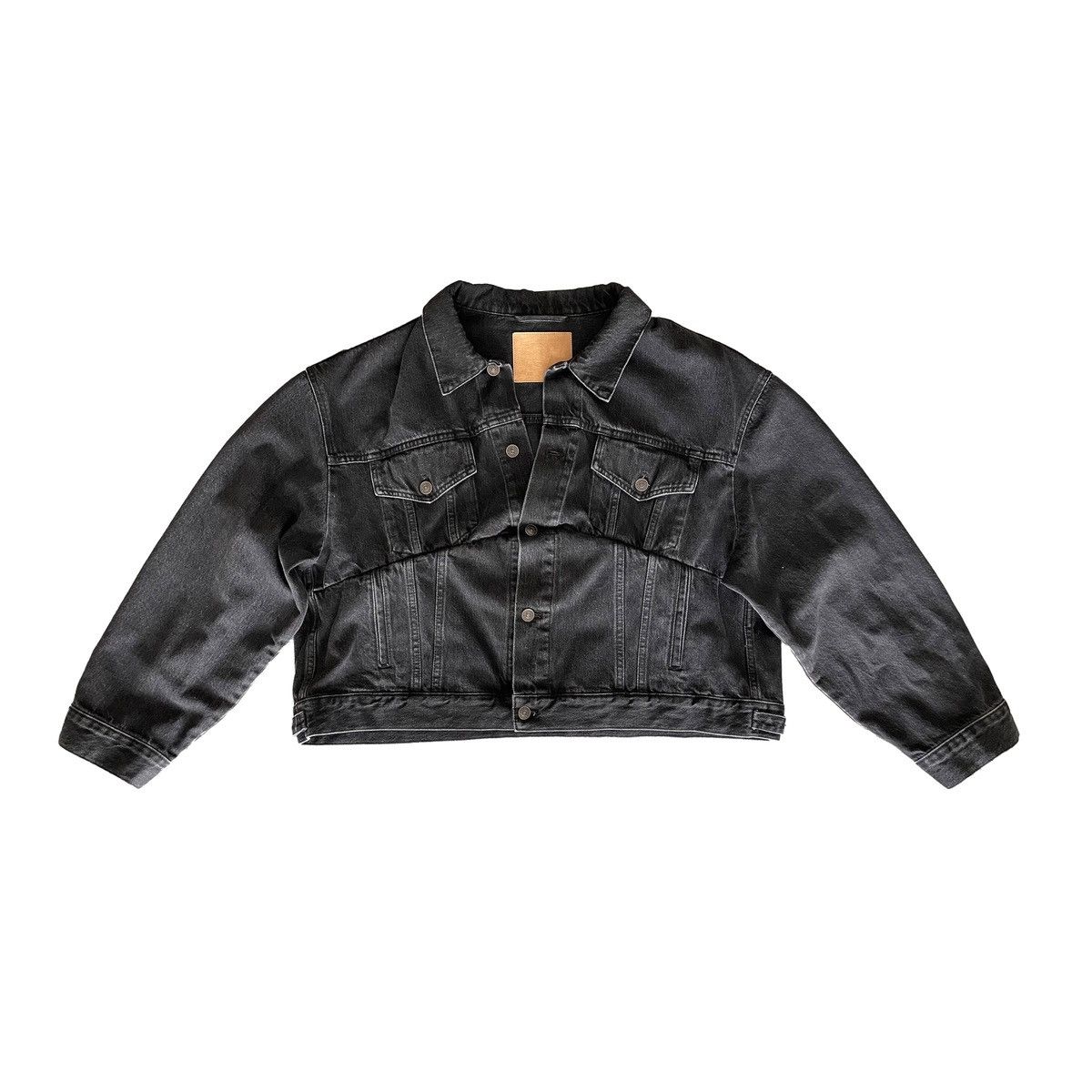 image of ★ Balenciaga, Fw16 Swing Denim Jacket in Vintage Black, Men's (Size XL)