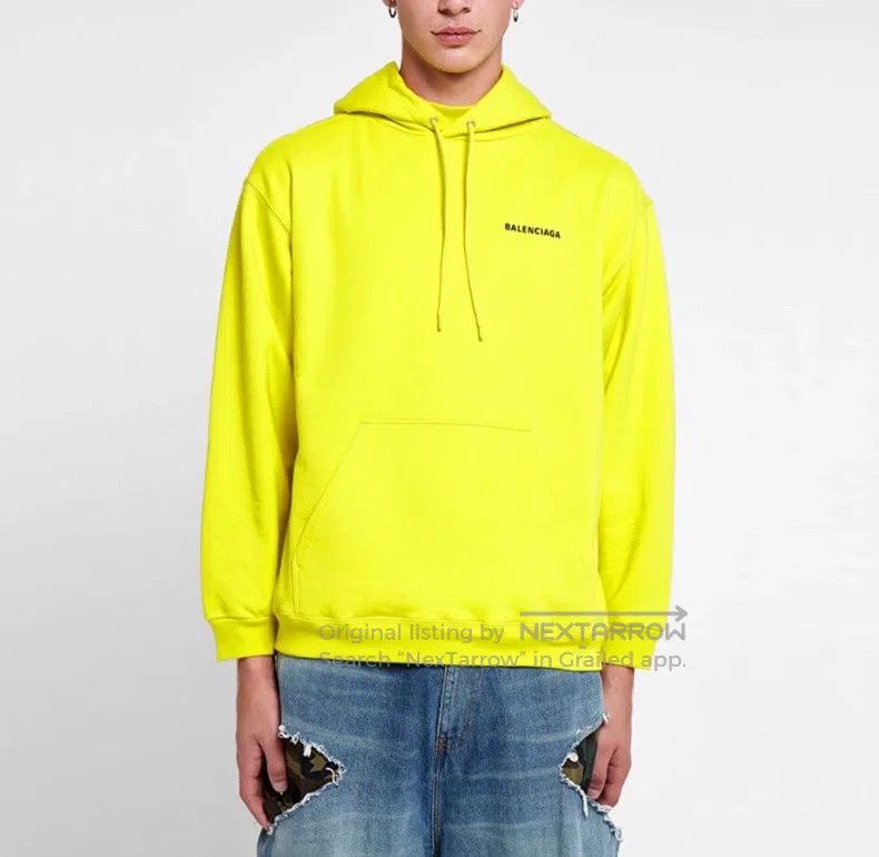 Balenciaga Balenciaga Logo Alphabet Printed Yellow Hooded Long Sleeve Size US S / EU 44-46 / 1 - 7 Thumbnail