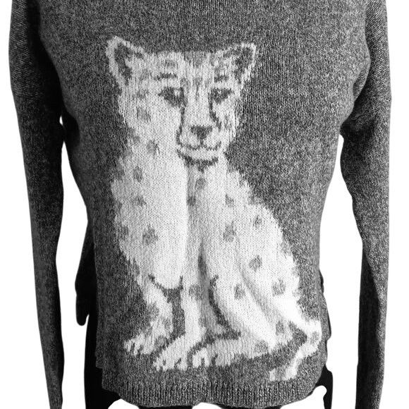 Hollister Hollister Size XS Womens Gray Knit Sweater White Cheetah Gra Size XS / US 0-2 / IT 36-38 - 3 Thumbnail