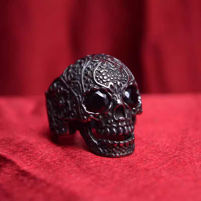 Avant Garde x Jewelry Skull Retro Jewelry Rings Open Ring (Size 7-13) in Silver, Men's
