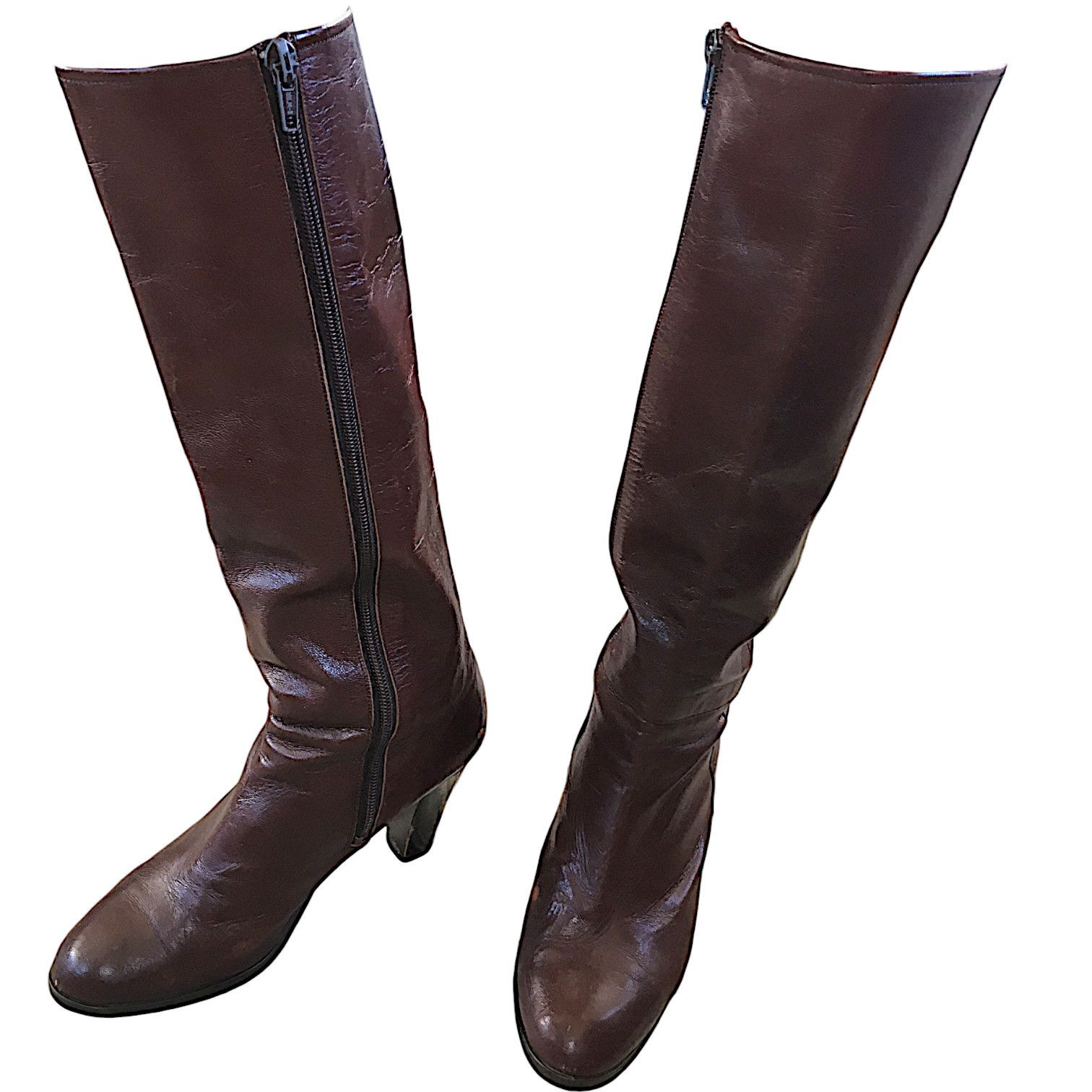 Vintage Brown Leather Cavalry Boots – Vintage 1970s Retro Size US 6 / IT 36 - 6 Thumbnail