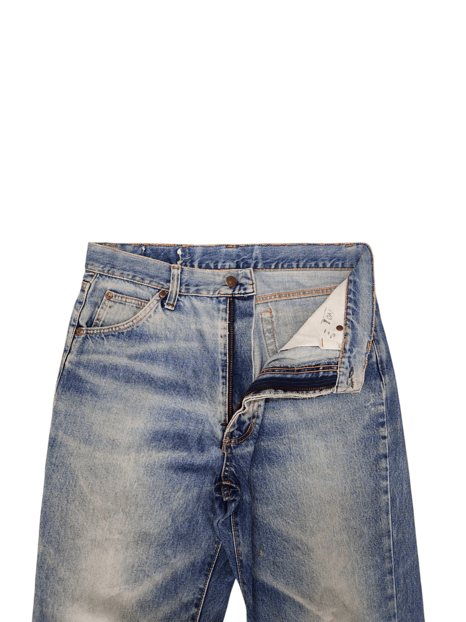 Number (N)ine × Undercover Vintage 80s Edwin Clawmark Distress Faded Denim Jeans Size US 32 / EU 48 - 5 Thumbnail