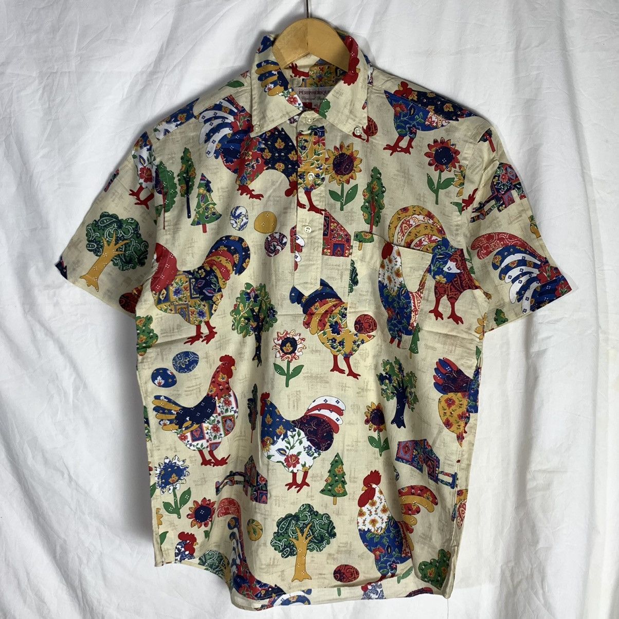 Japanese Brand Vintage Peripherique Rooster Printed Shirt Size US M / EU 48-50 / 2 - 1 Thumbnail