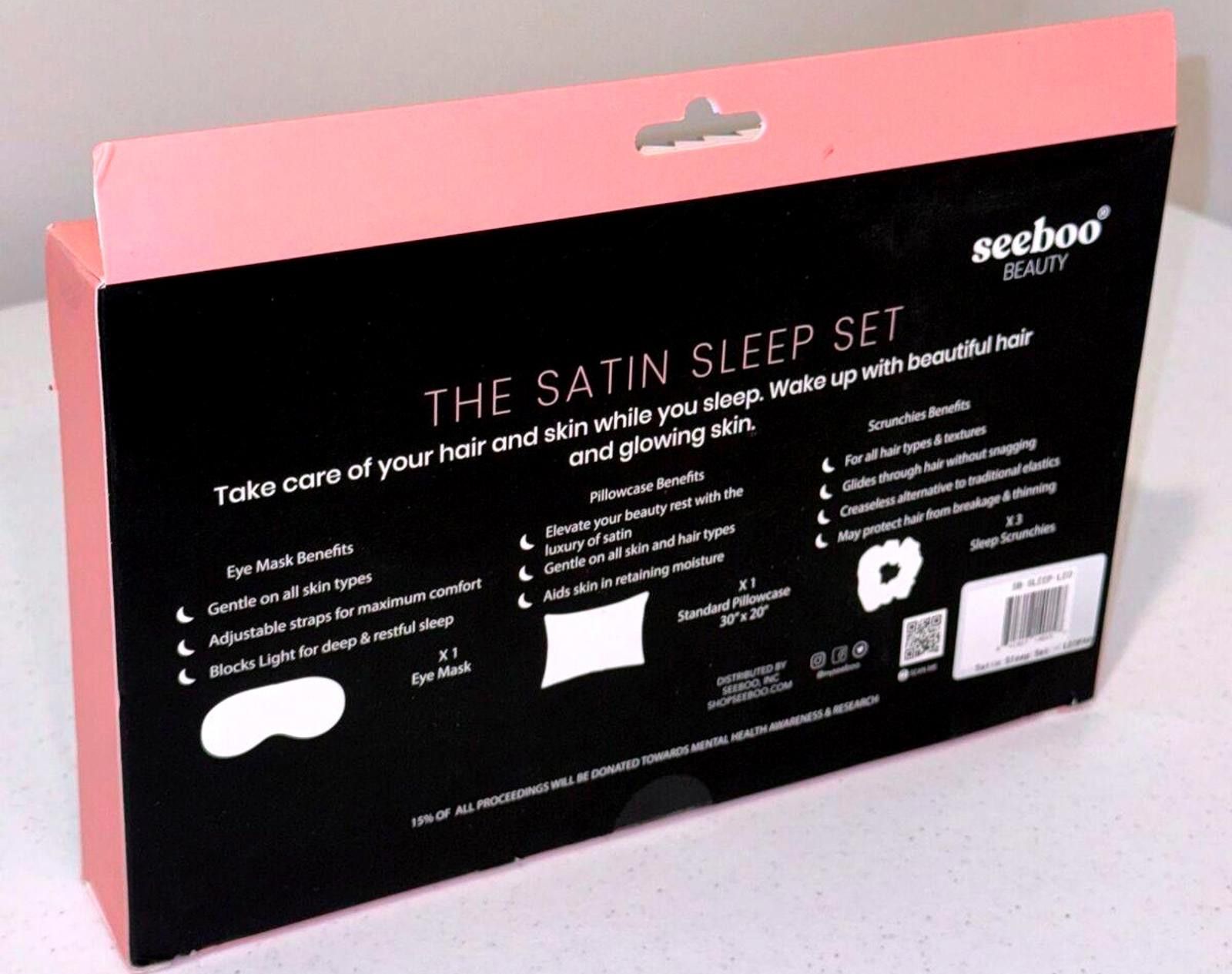 Designer Seeboo Satin Sleep Set Eye Mask & Scrunchie Leopard Design Size ONE SIZE - 2 Thumbnail