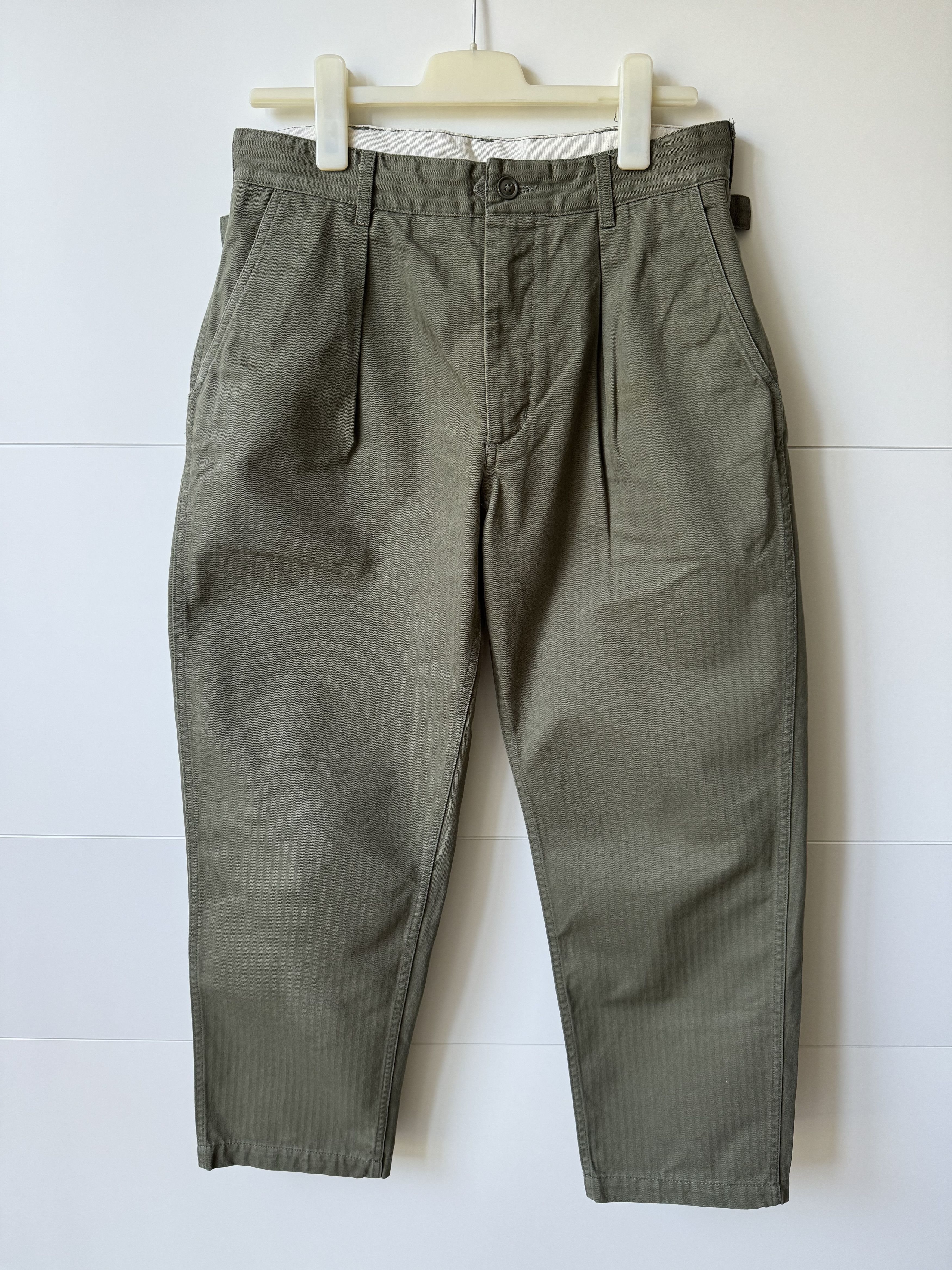Engineered Garments [S] Herringbone Cotton Ground Pant in Olive (FW19) Size US 32 / EU 48 - 2 Thumbnail