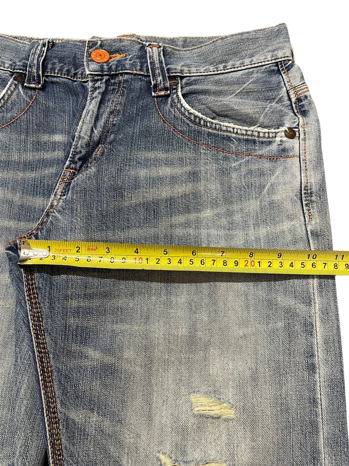 Edwin Vintage Edwin Blue Faded Wash Distressed Style Jeans Size US 30 / EU 46 - 14 Thumbnail
