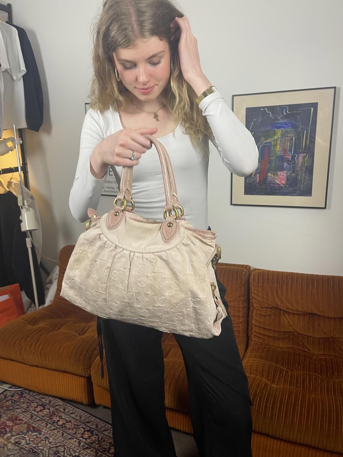 Louis Vuitton Louis Vuitton - Pink Denim Handbag Size ONE SIZE - 3 Thumbnail