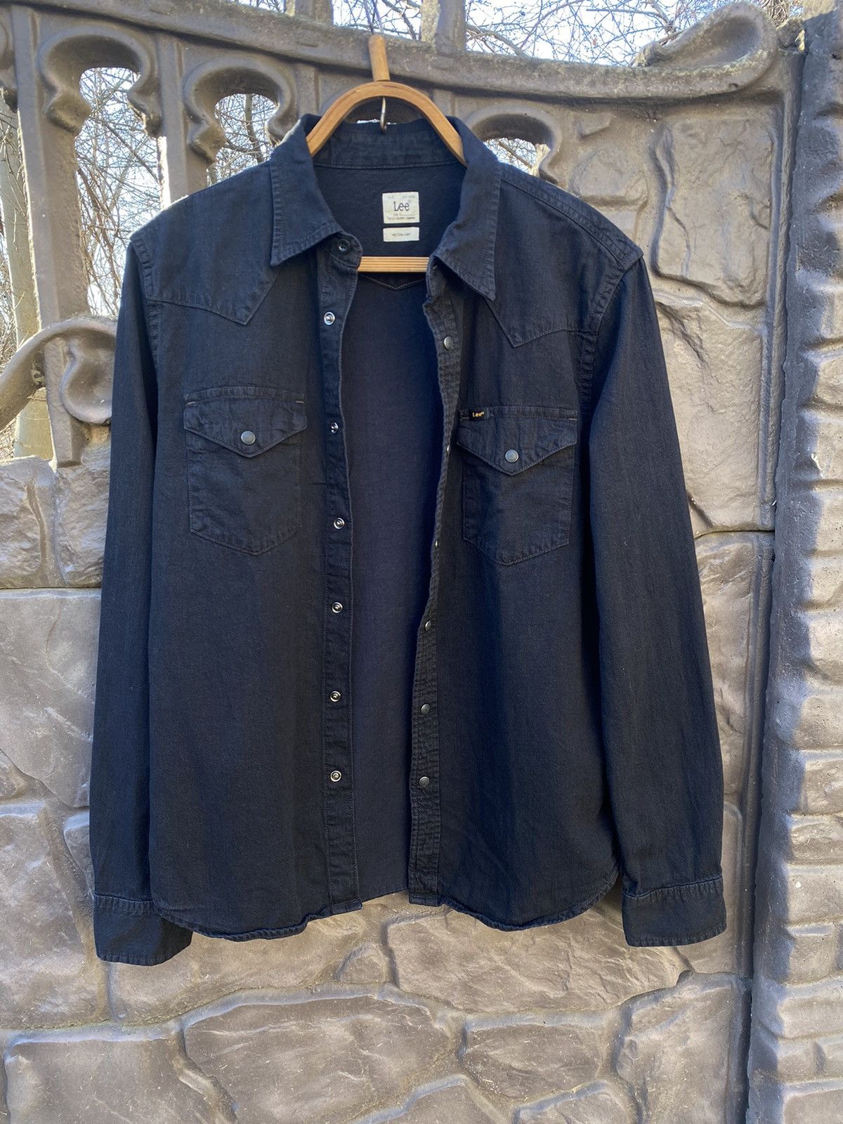 Lee × Vintage Lee Western Shirt Black Denim Size US M / EU 48-50 / 2 - 2 Thumbnail