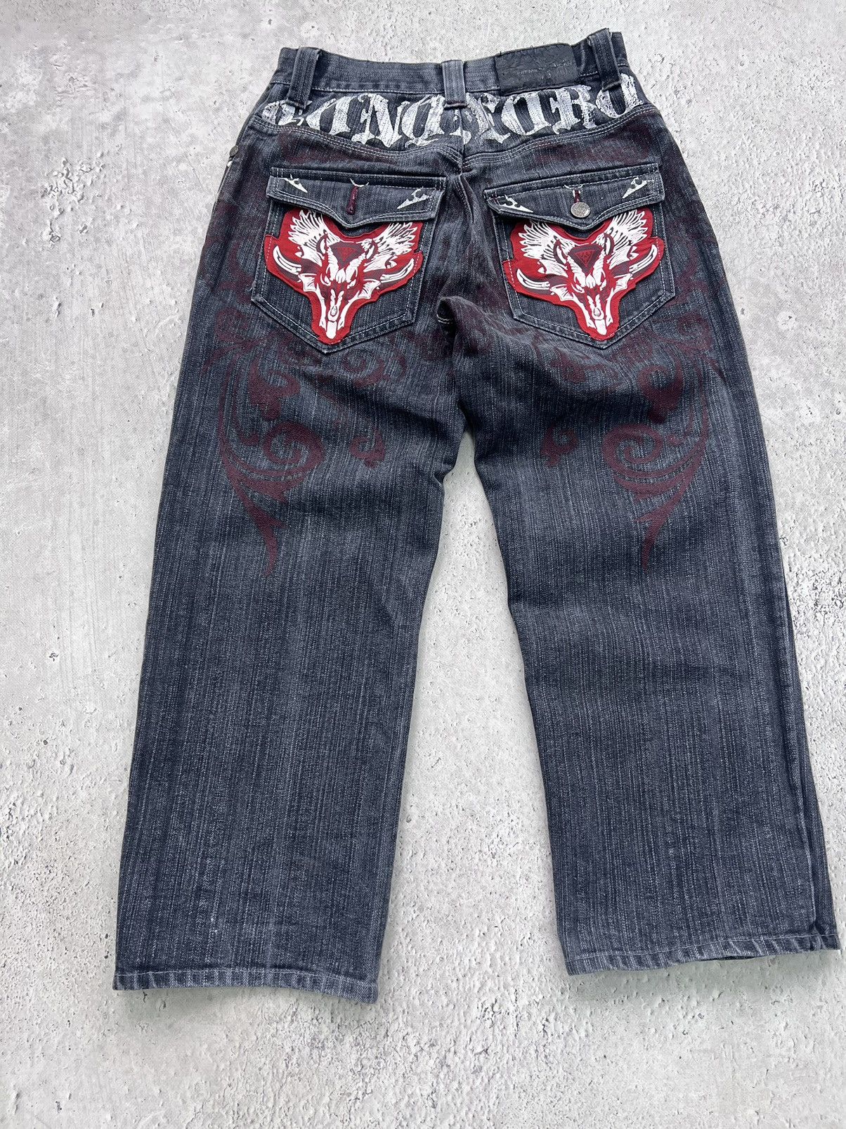 JNCO × Japanese Brand Crazy Vintage Y2K/2000s Grunge Dark Wash Denim Jeans! Size US 30 / EU 46 - 1 Thumbnail