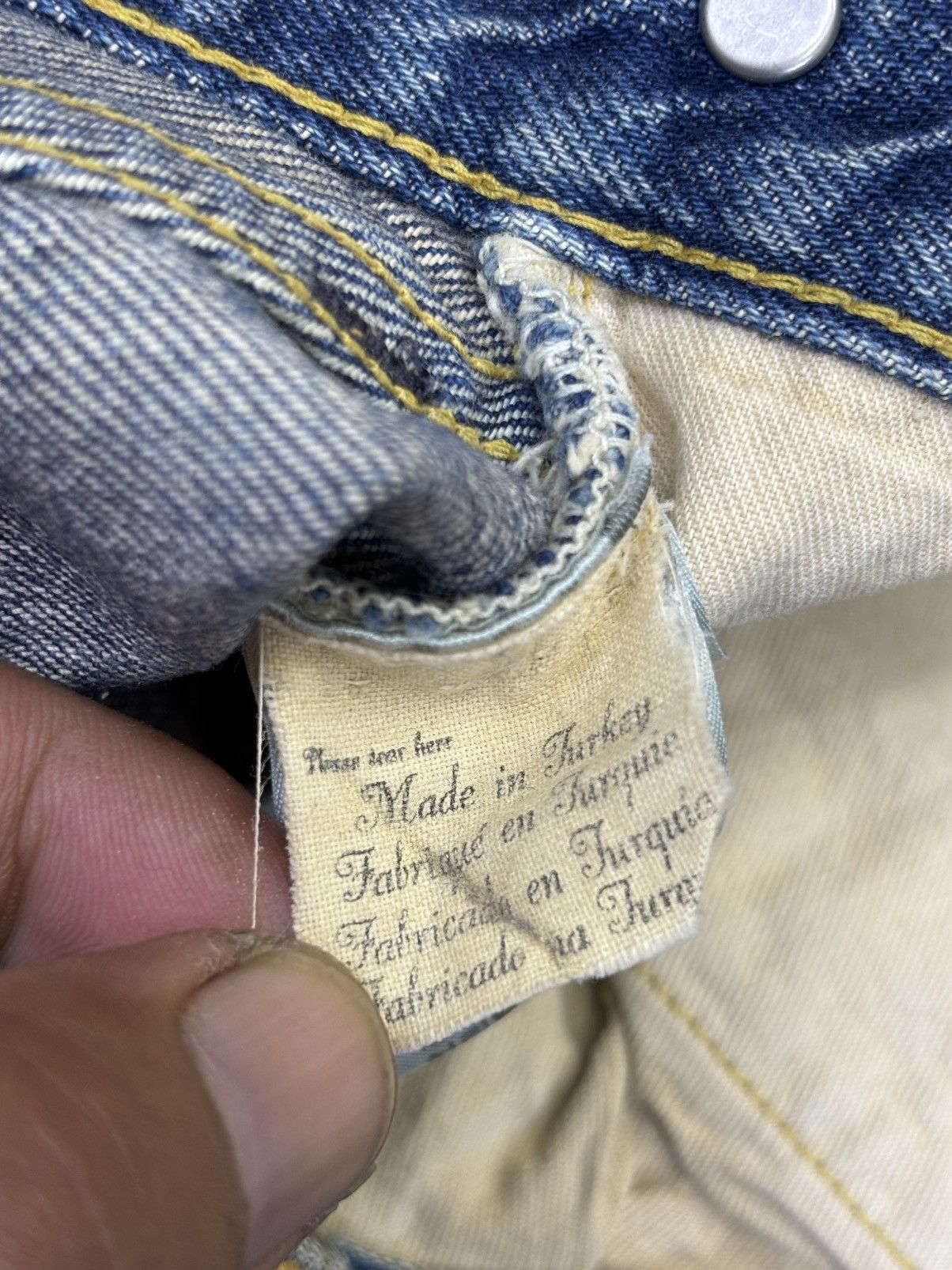 Levi's Vintage Clothing 💥Super Thrashed💥LVC 1920 Model Thrashed Distrssed Denim F993 Size US 33 - 18 Thumbnail