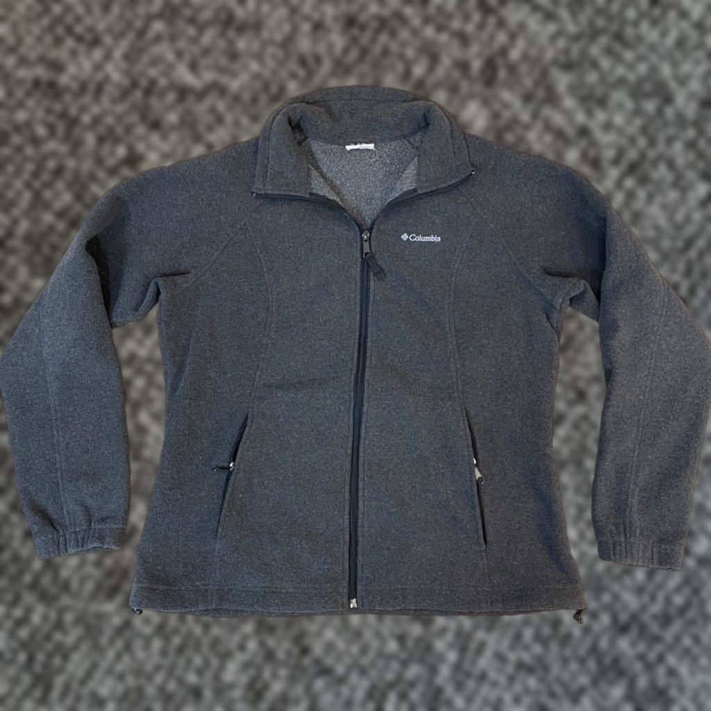Vintage Columbia Jacket Womens XL Gray Full Zip Fleece Outdoor Activewear Lightweight Breathing Moisture Wicking Quick Dry Zipbed Pockets Logo Size XL / US 12-14 / IT 48-50 - 1 Thumbnail