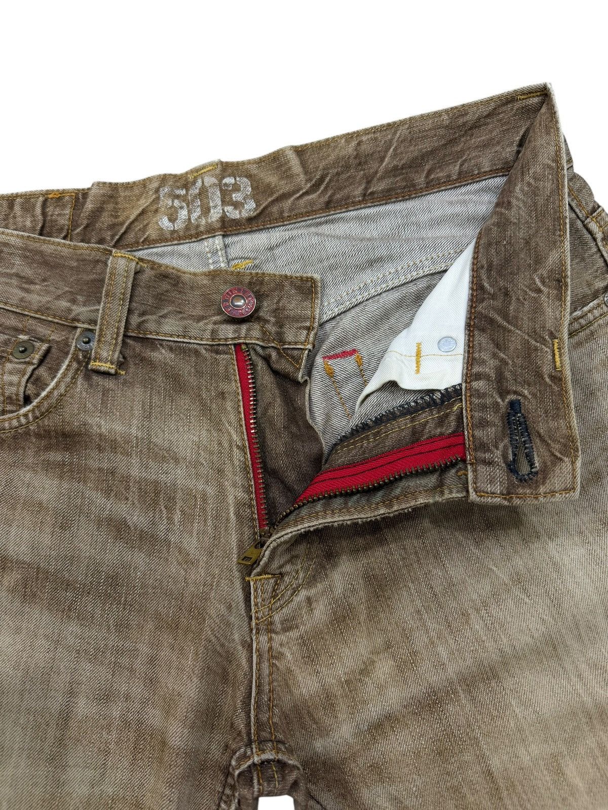 Edwin Vintage EDWIN 503 Blue Trip | Faded Brown Wash | W33 Size US 33 - 9 Thumbnail
