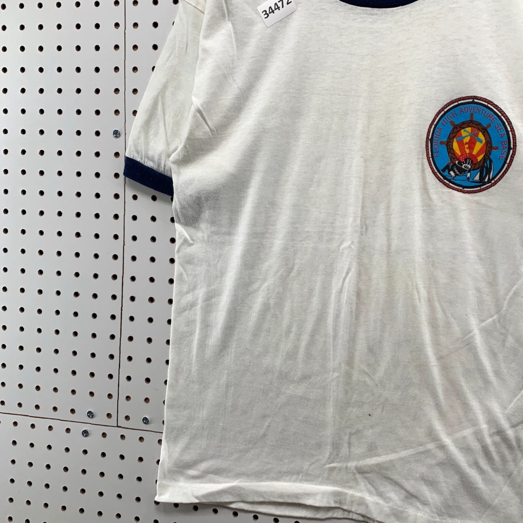 Vintage VINTAGE Allison Mens Large Shirt 80s Florida Beach Sea White Crew Neck Short Sleeve 19x26.5 - Size US L / EU 52-54 / 3 - 4 Thumbnail