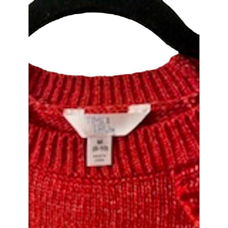 Ann Taylor Ann Taylor Ruffle Sleeve Sweater Crew Neck Red Size Medium Size M / US 6-8 / IT 42-44 - 3 Thumbnail