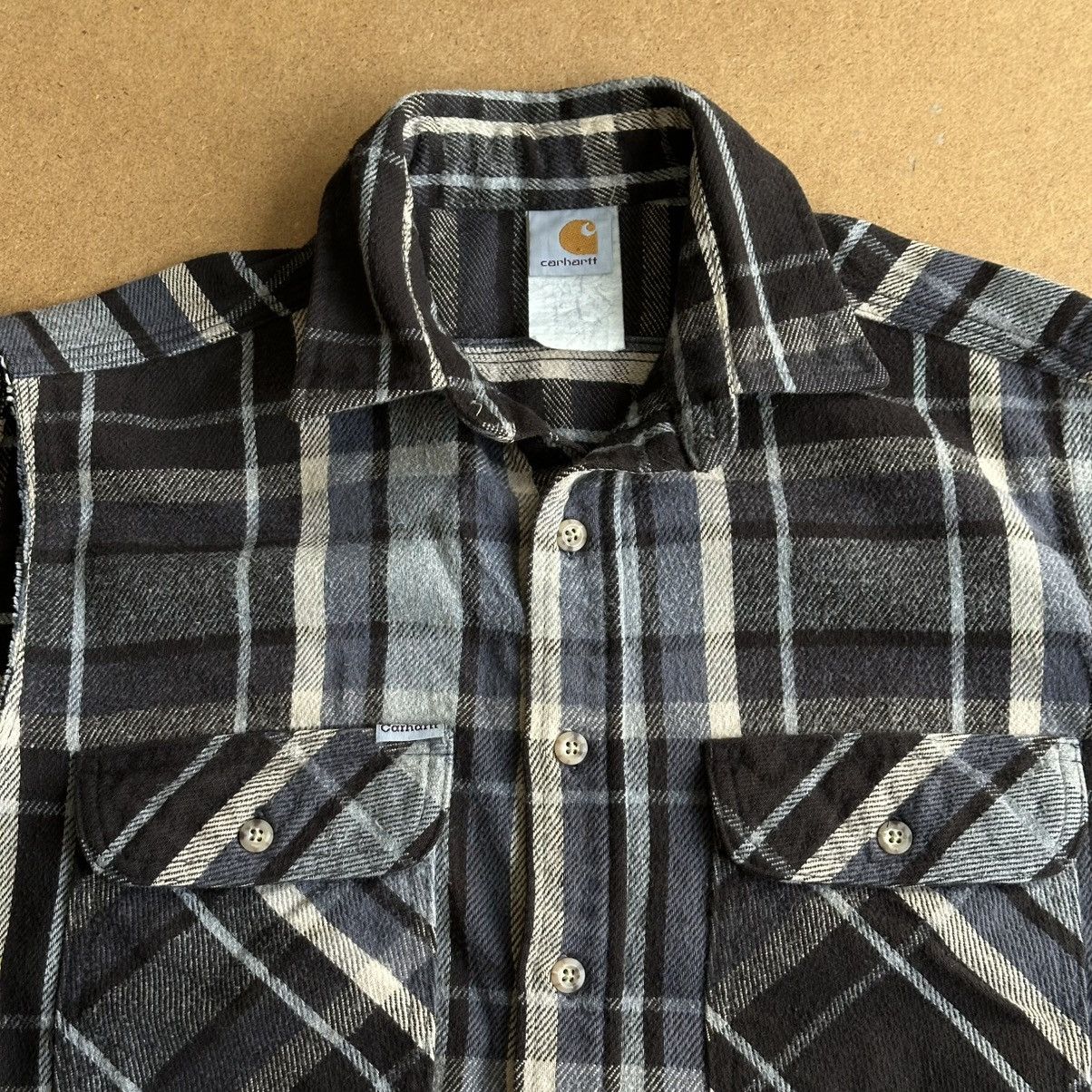 Carhartt Vintage 90s Carhartt Plaid Flannel Shirt Vest Size US L / EU 52-54 / 3 - 2 Thumbnail