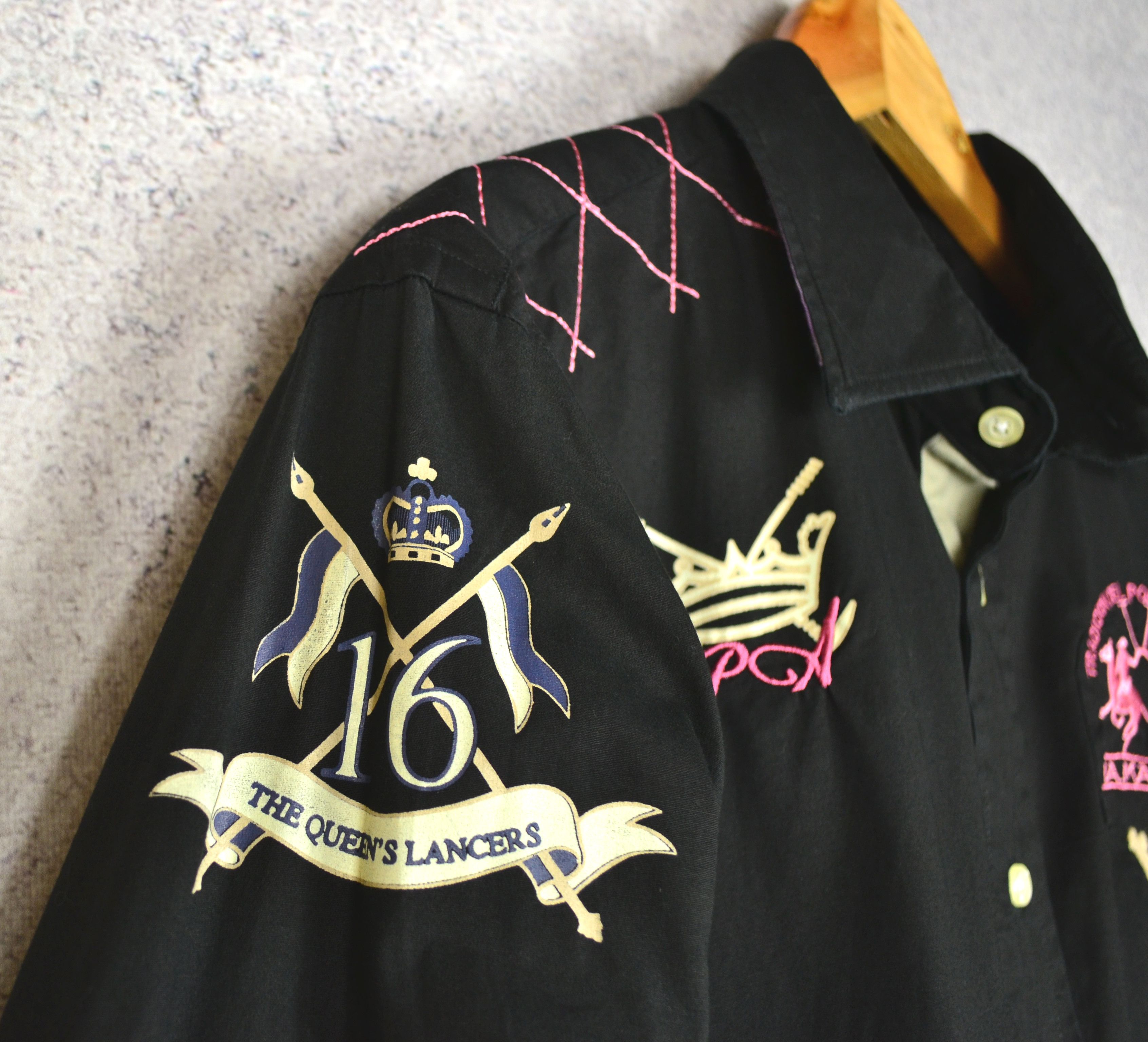La Martina La Martina Queens Polo Society Black Long Sleeve Shirt Size US XL / EU 56 / 4 - 6 Thumbnail