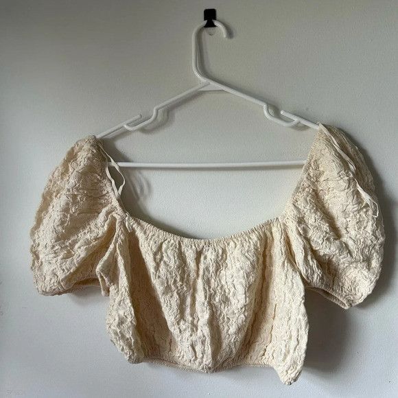 Zara Zara Balloon Puff Sleeve Cropped Top Size S / US 4 / IT 40 - 2 Thumbnail