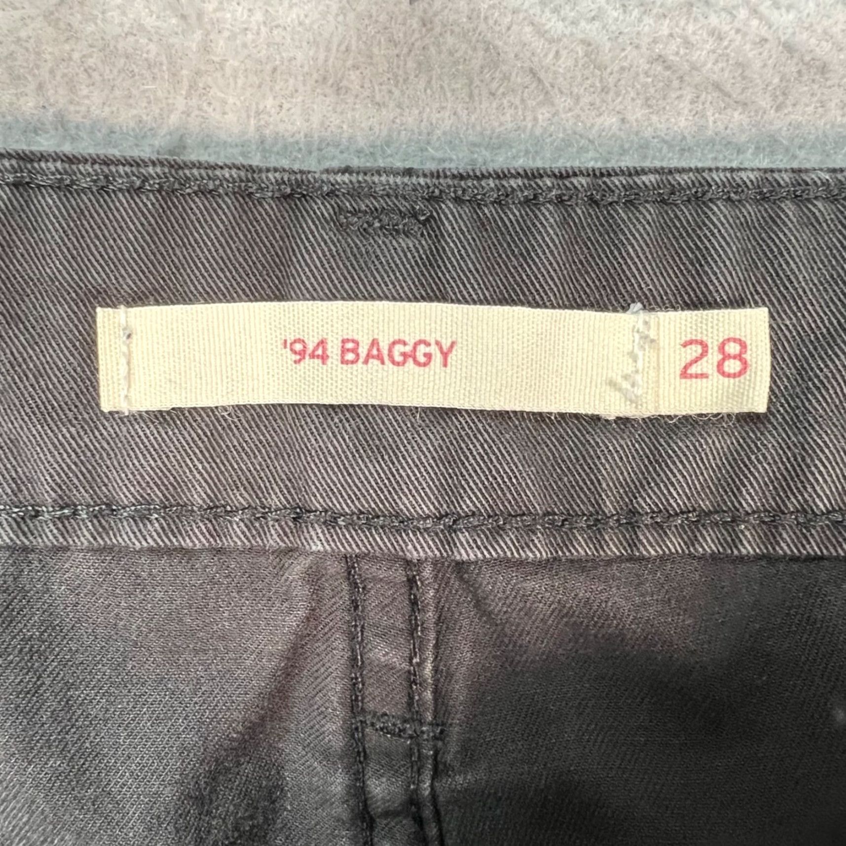Levi's Levis 94 Baggy Womens Size 28 Cargo Pants Dark Gray Straight Leg Cotton Size 28" / US 6 / IT 42 - 3 Thumbnail