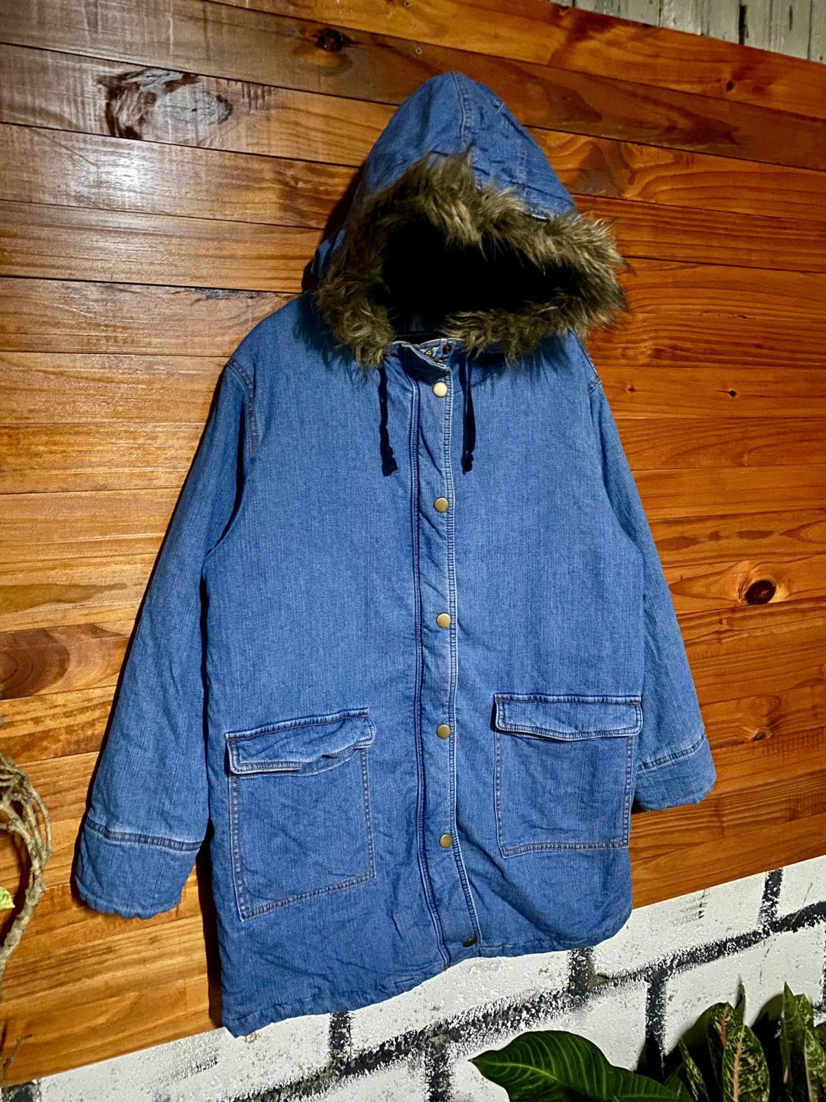 Japanese Brand Vintage Denim Parka Jacket Winter Coat Streetwear Outerwear Size US M / EU 48-50 / 2 - 5 Thumbnail
