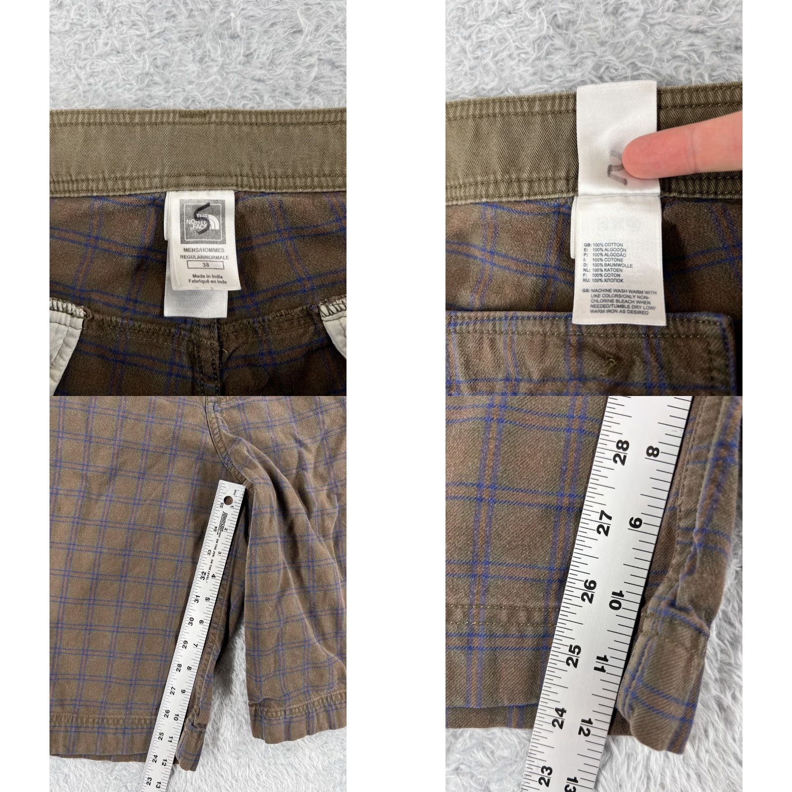 The North Face The North Face Shorts Mens 38 Brown Plaid 100% Cotton Hiking Camping Golf Size US 38 / EU 54 - 8 Thumbnail