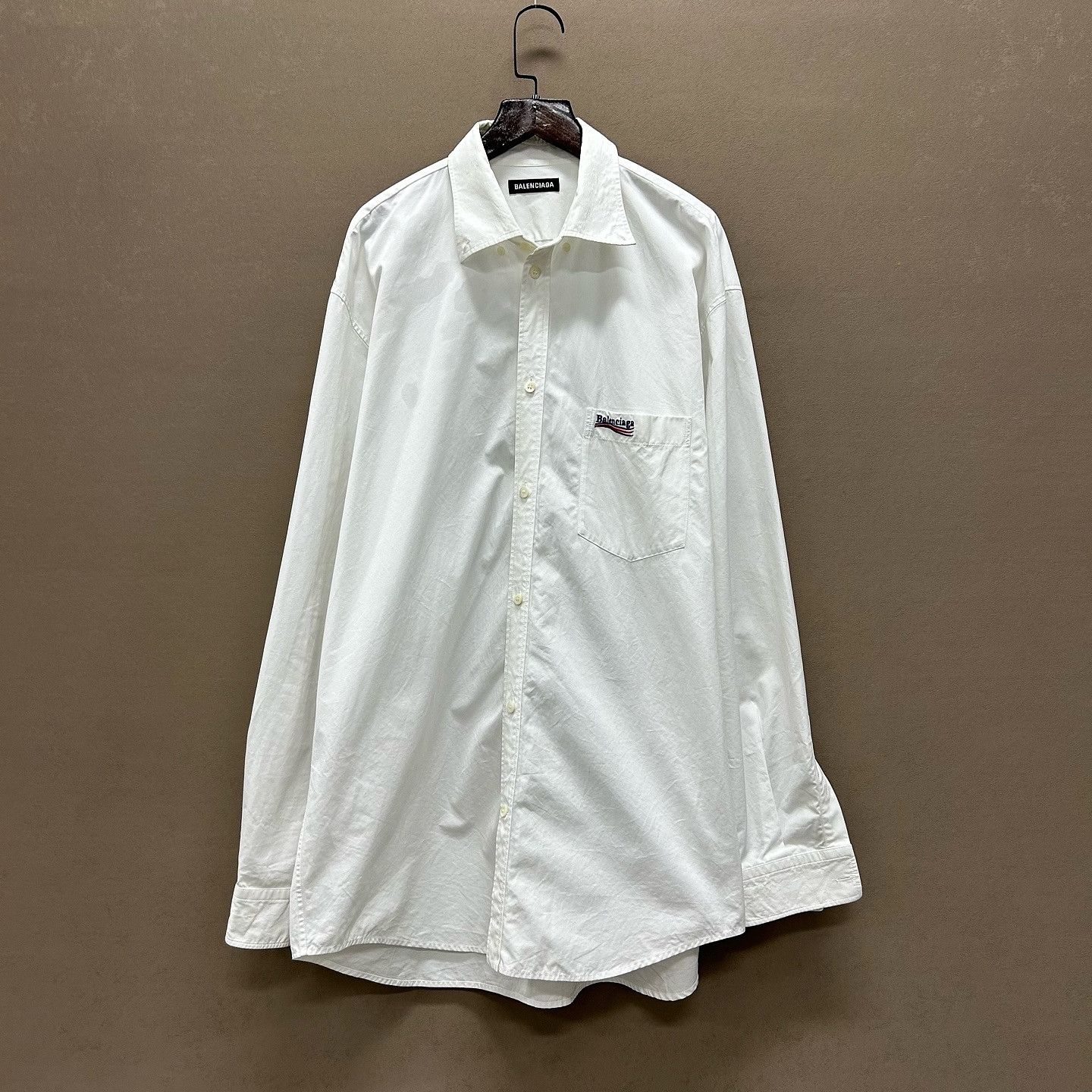 Balenciaga Balenciaga Logo Embroidered Cotton Shirt Size 38 Size US S / EU 44-46 / 1 - 1 Thumbnail