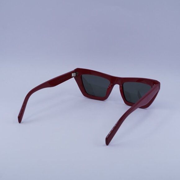 Saint Laurent Paris Saint Laurent SL467 003 Sunglasses Red Cat Eye Frame Size ONE SIZE - 4 Thumbnail