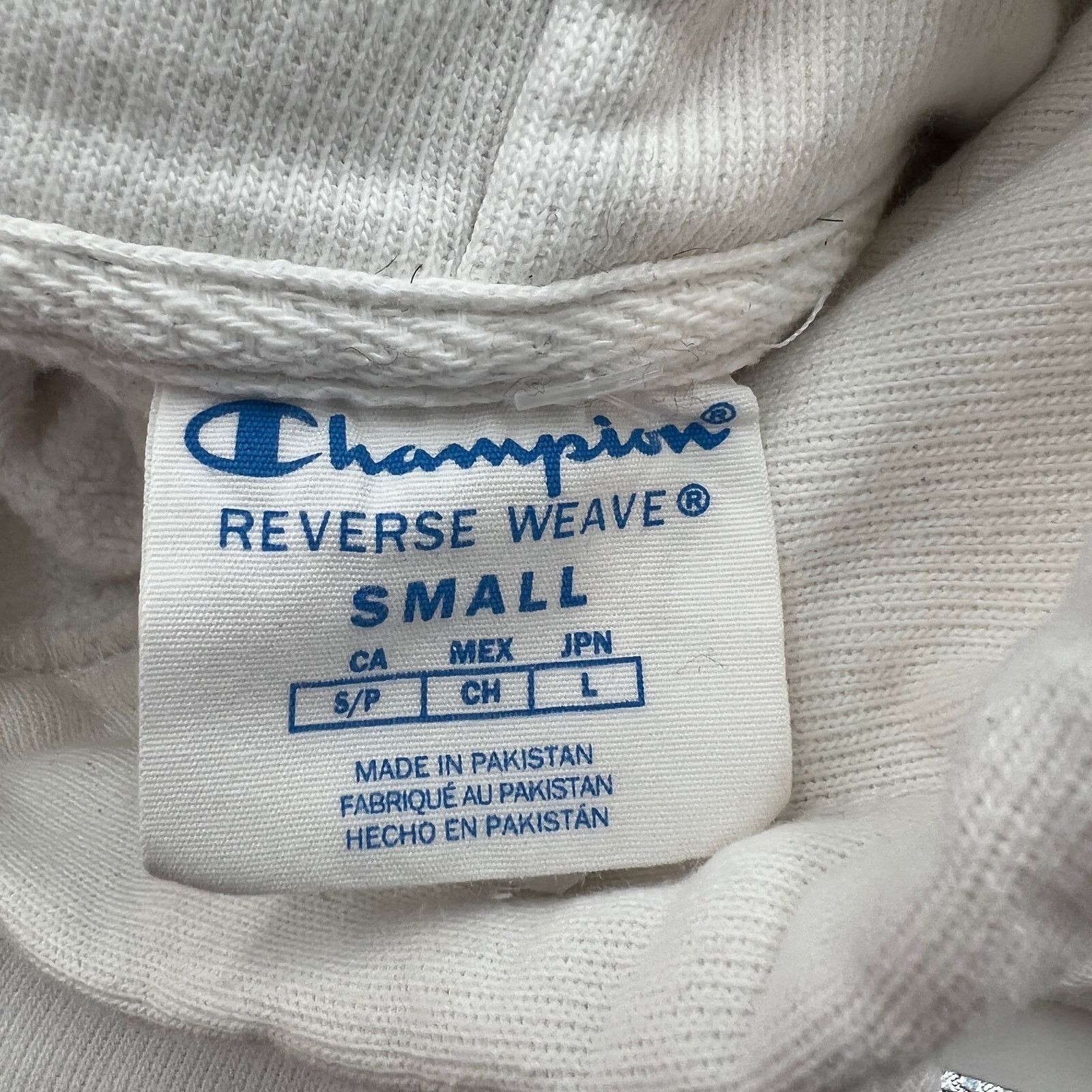 Champion Champion Reverse Weave White Hoodie Logo Script Spellout Size US S / EU 44-46 / 1 - 3 Thumbnail