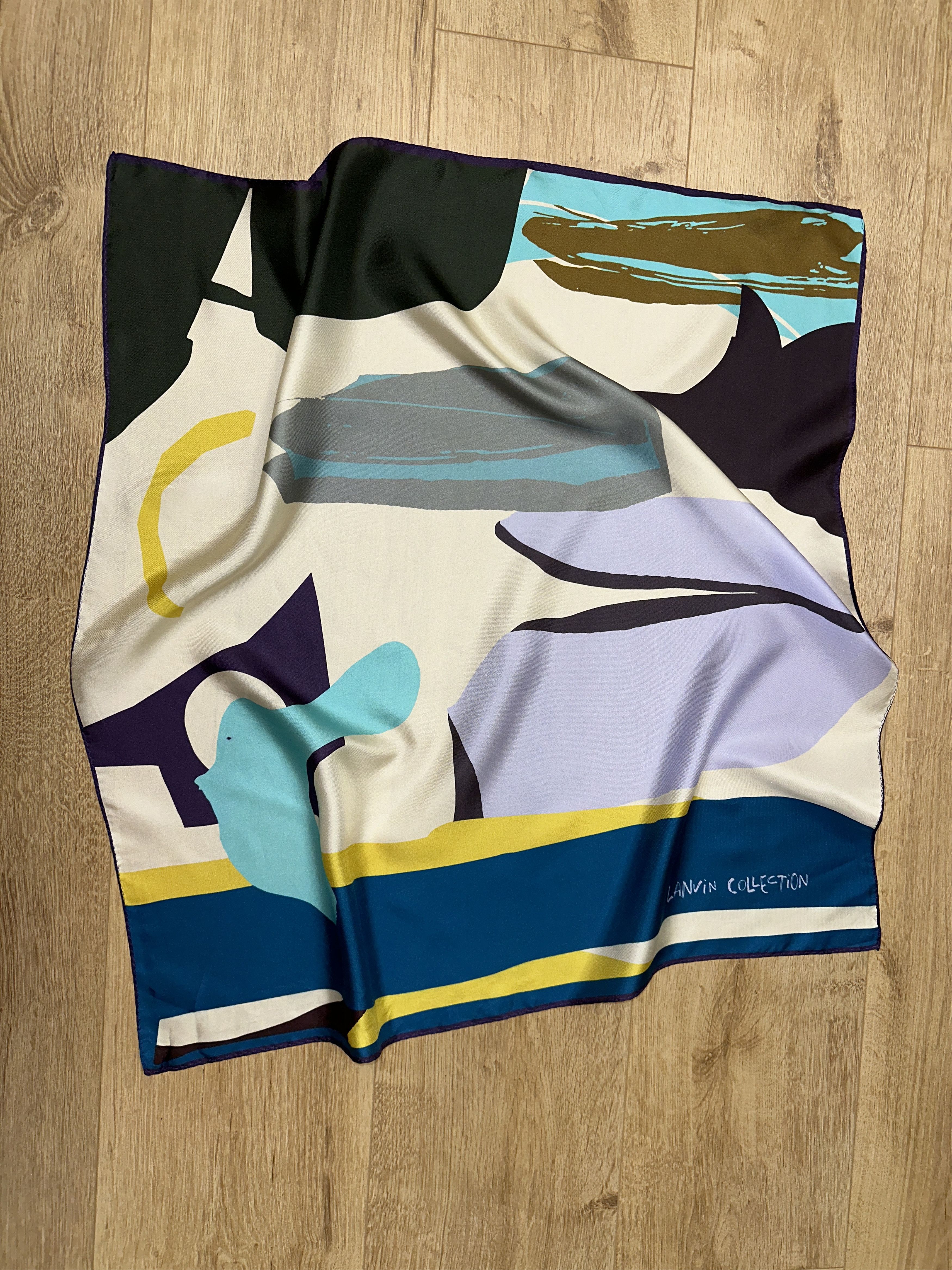 Lanvin Lanvin Collection Shawl Abstract Silk Scarf 65x65 Art Size ONE SIZE - 10 Thumbnail