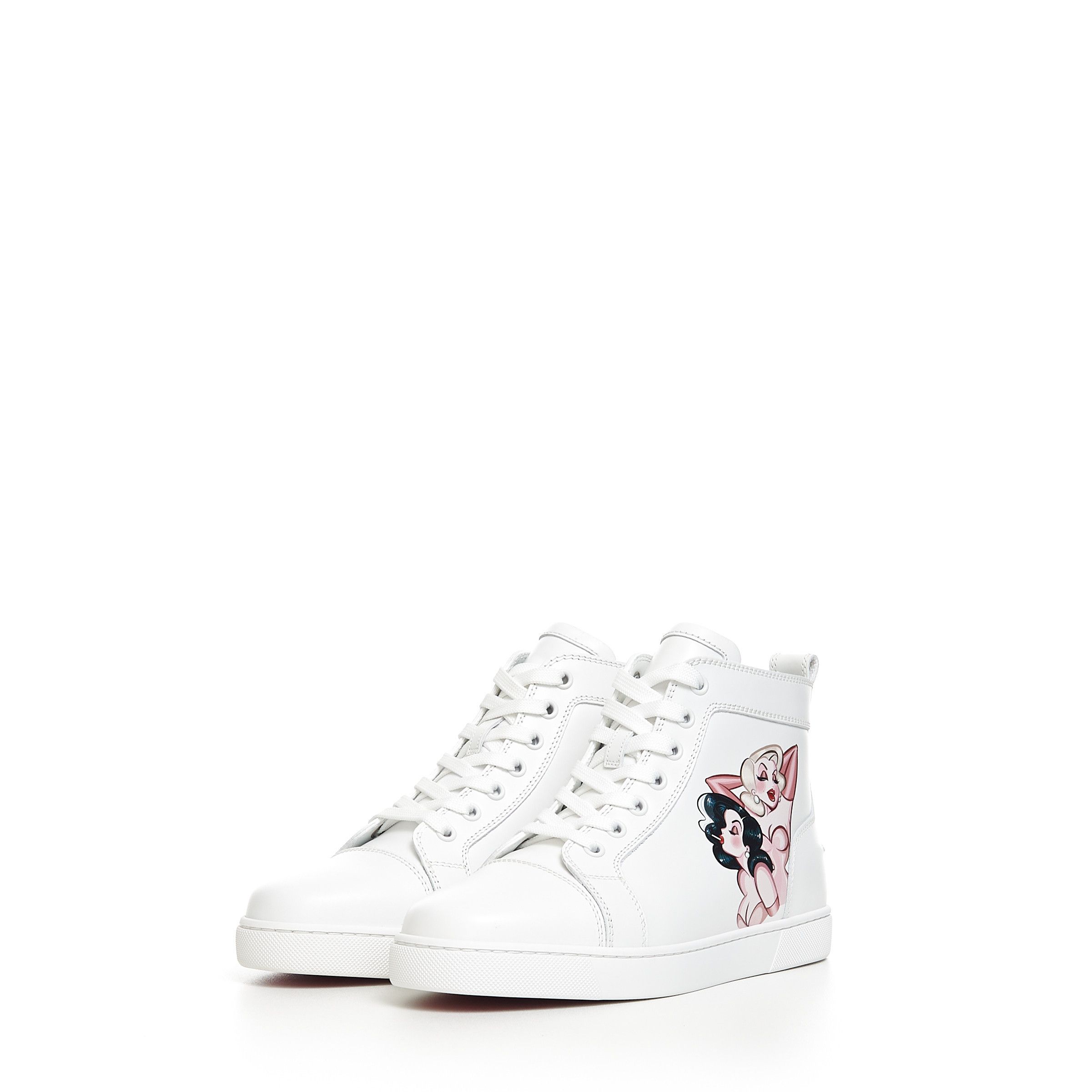 Christian Louboutin Hightop Sneakers Loupin With PinUp Print Size US 5 / IT 35 - 4 Thumbnail