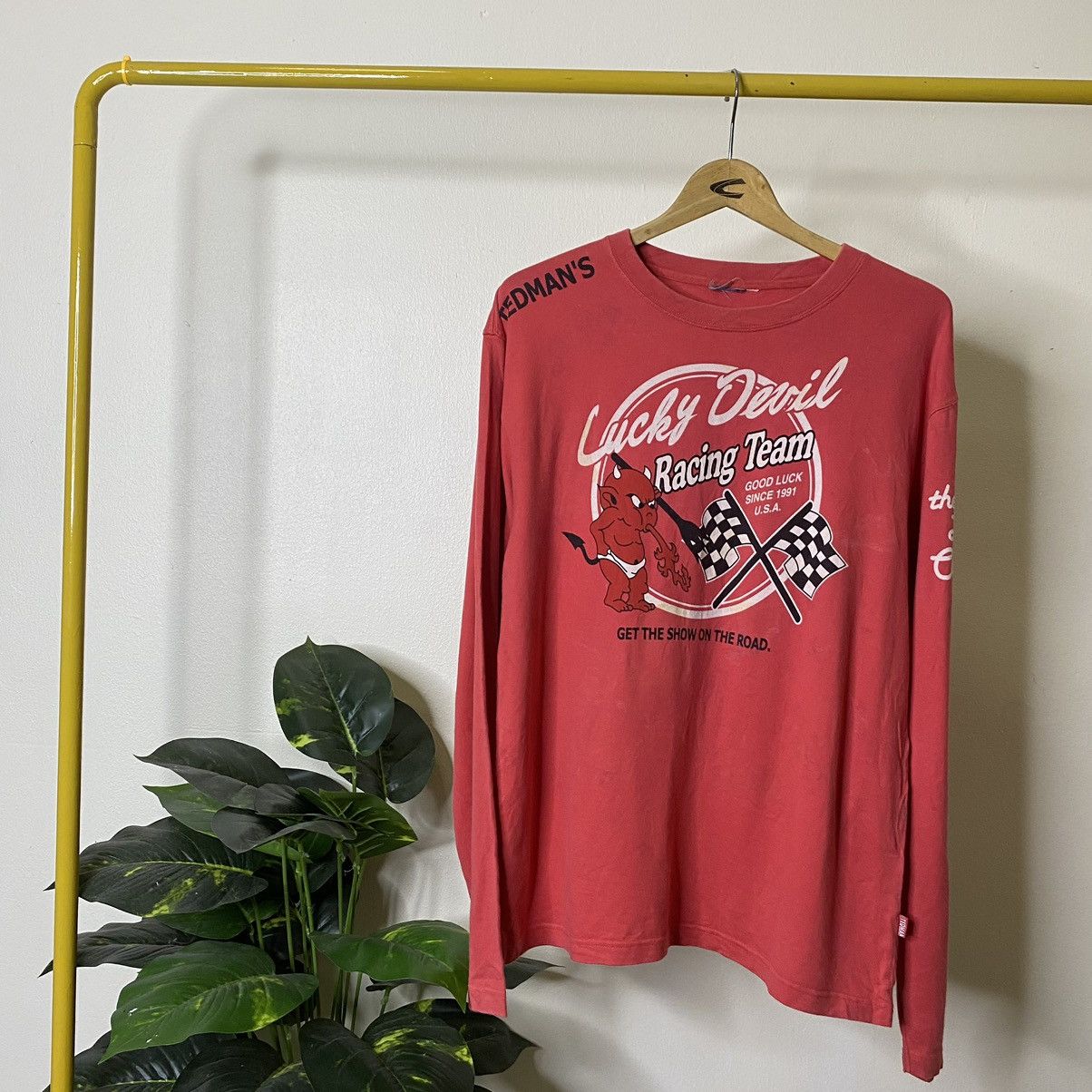 Tedman × The Real McCoy's × Vintage Vintage Tedman Lucky Devil Racing Team L/S T Shirt Size US M / EU 48-50 / 2 - 1 Thumbnail
