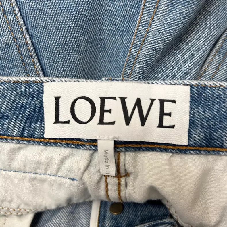 Loewe Loewe Blue leather label logo pocket embroidered jeans Size 24" / US 00 / IT 34 - 4 Thumbnail