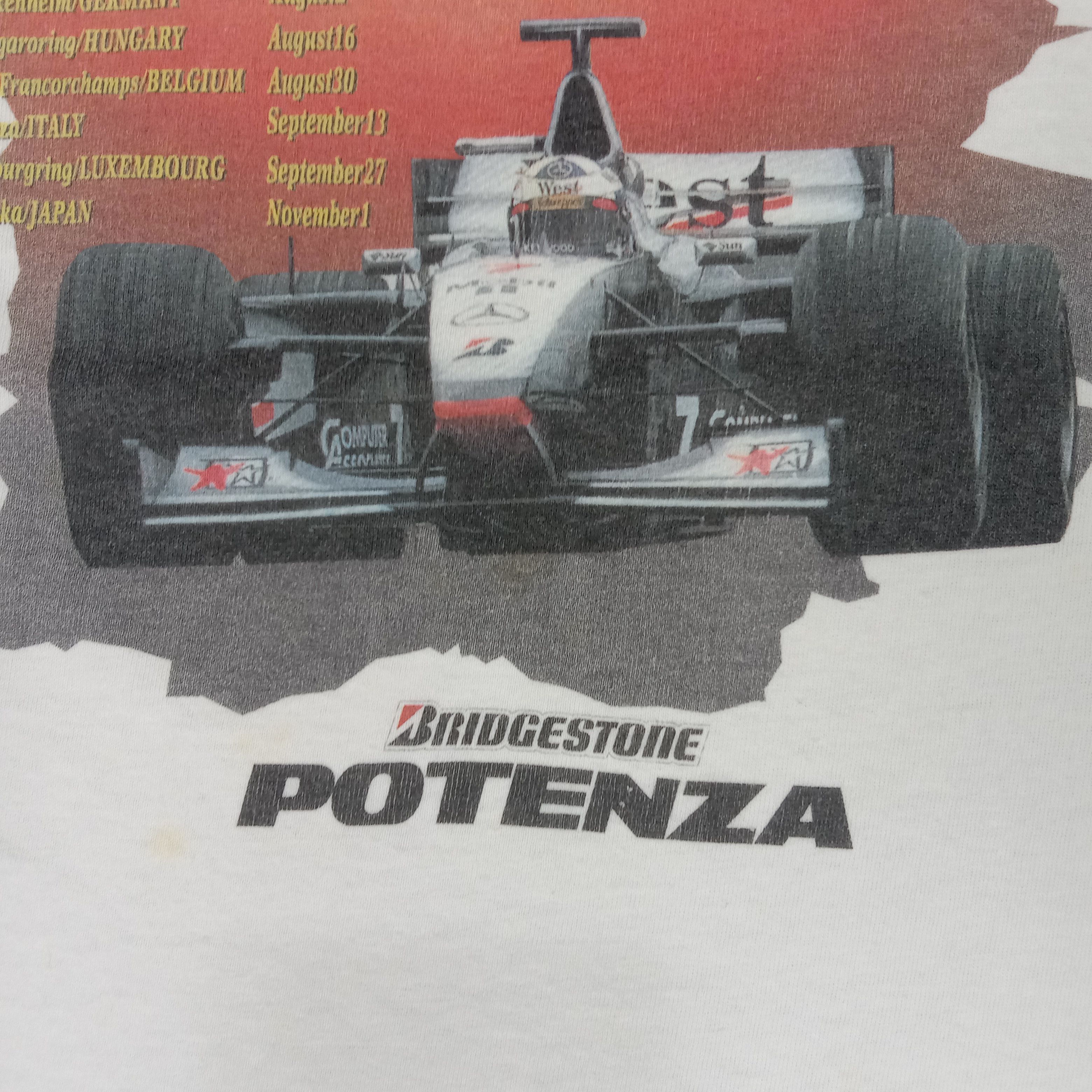 Vintage Bridgestone Potenza Formula One Racing Tshirt Size US M / EU 48-50 / 2 - 3 Thumbnail