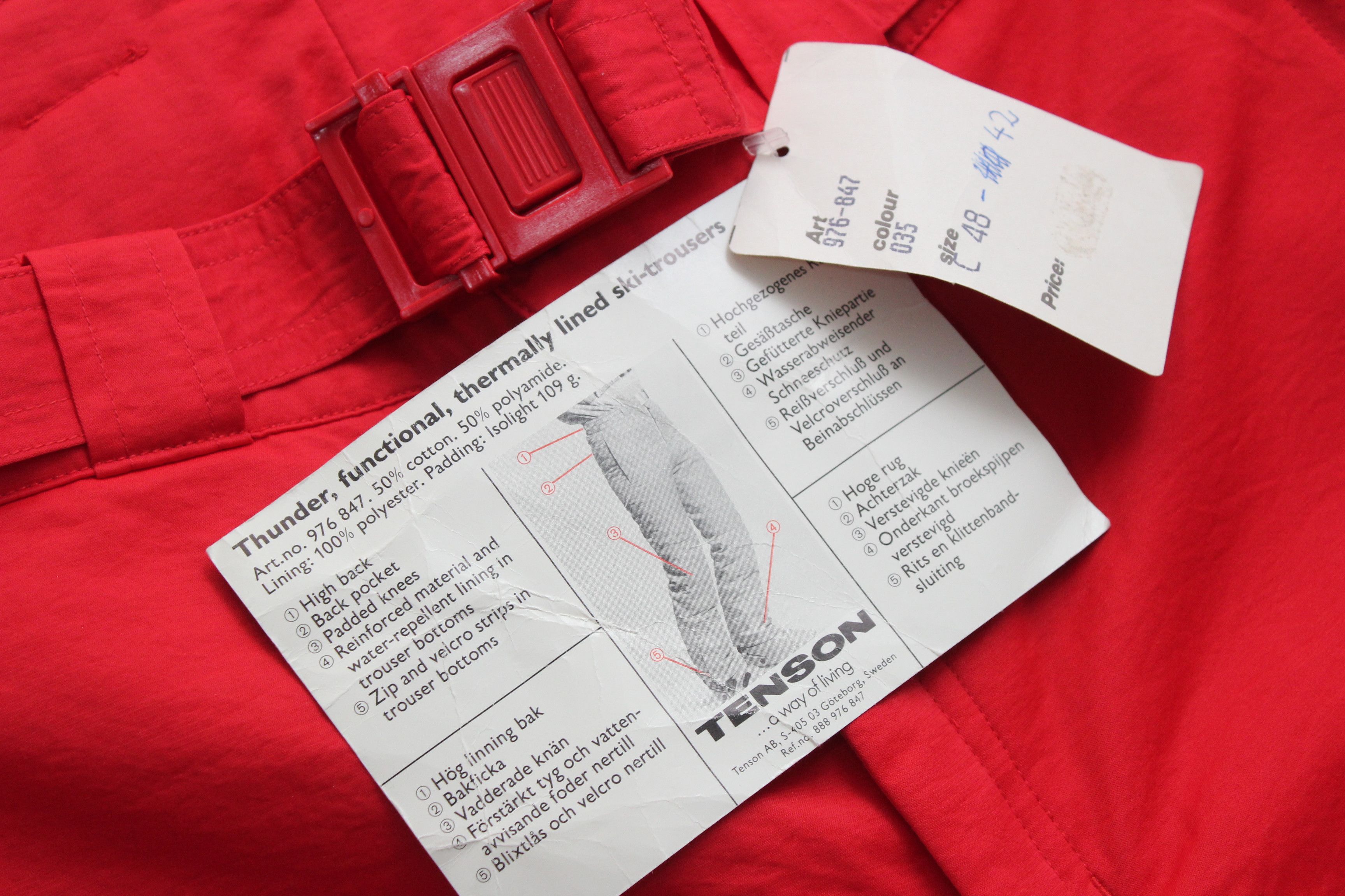 Vintage 90s Tenson Thunder Ski Pants NEW! Mens Size 48 Vintage Size US 32 / EU 48 - 7 Thumbnail
