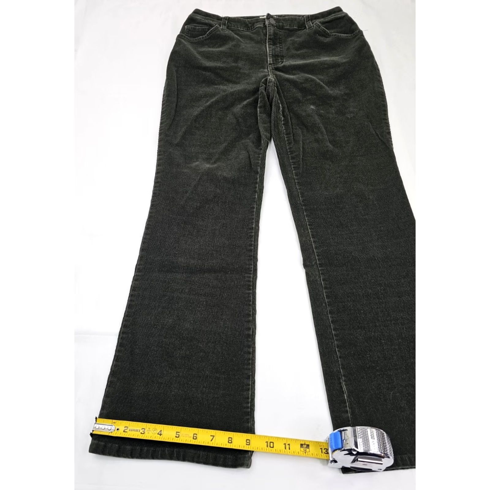 Vintage St. John’s Bay Corduroy Pants Women 10 Olive Green Stretch Straight EUC Size 32" / US 10 / IT 46 - 2 Thumbnail