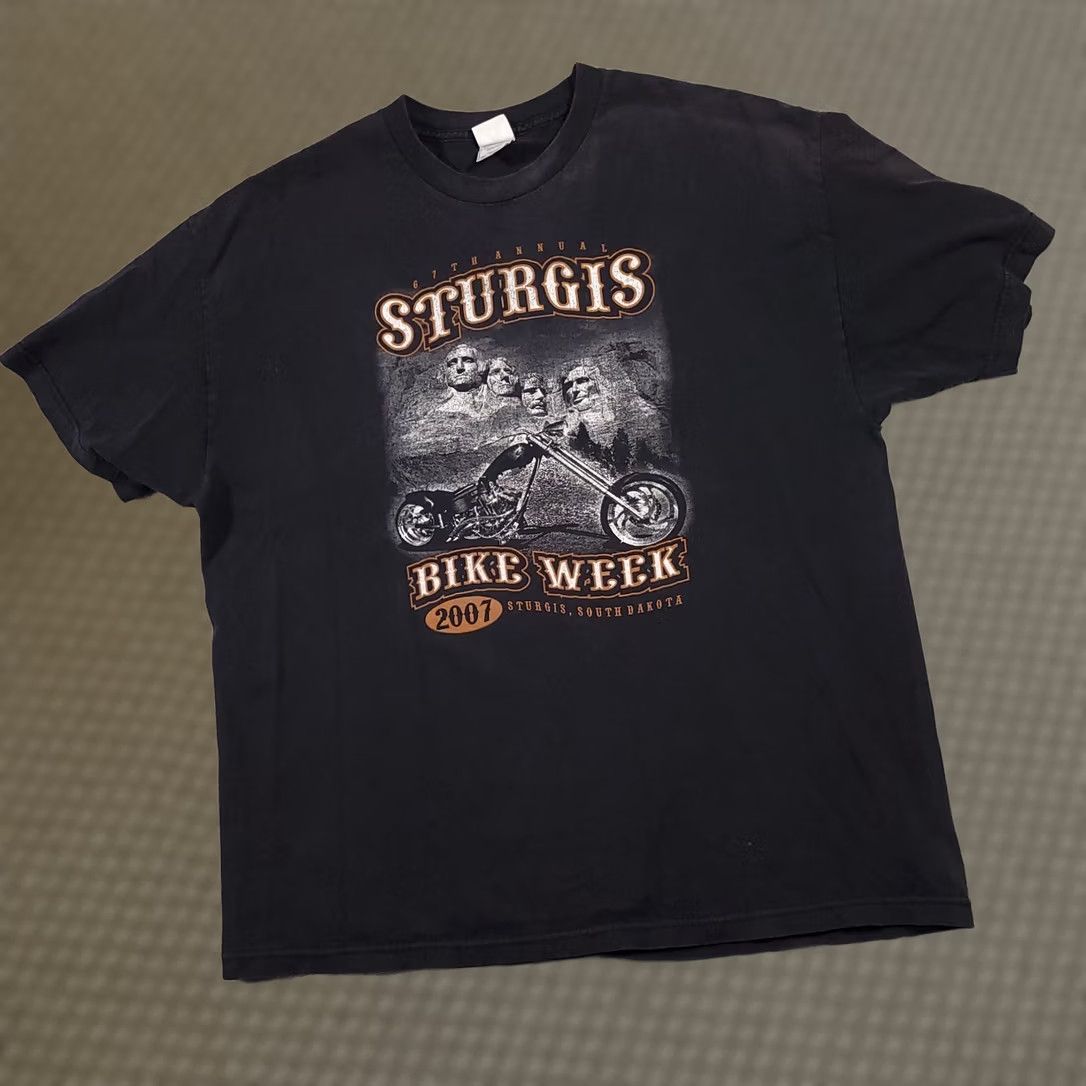 AAA VINTAGE Sturgis South Dakota Bike Week T-Shirt Men's 2XL Black 2007 Motorcycle Grunge Size US XXL / EU 58 / 5 - 1 Thumbnail