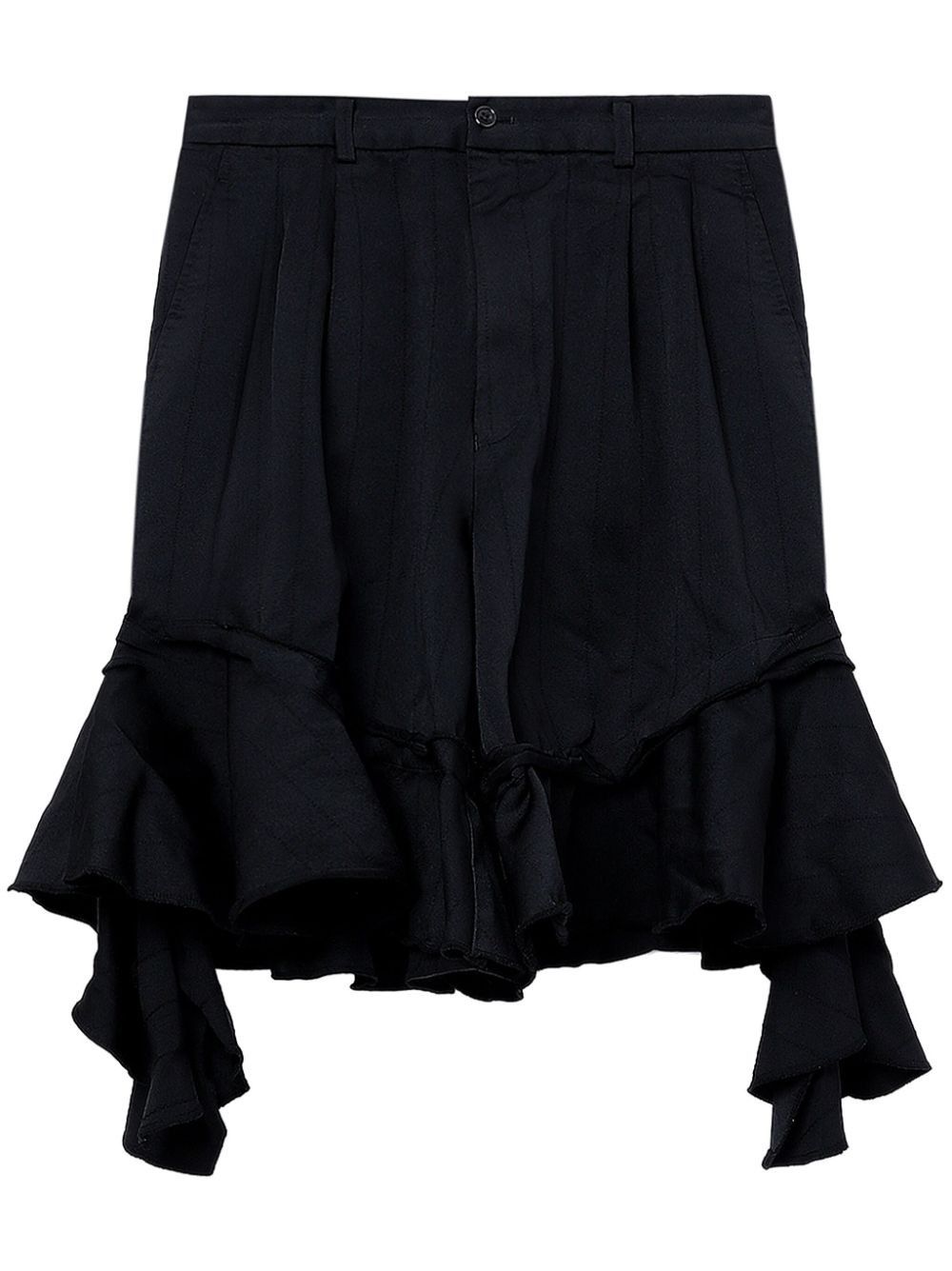 Comme des Garcons SHIRT o1mle1224 Serge Overdyed Ruffled Short in Navy Size 26" / US 2 / IT 38 - 1 Thumbnail