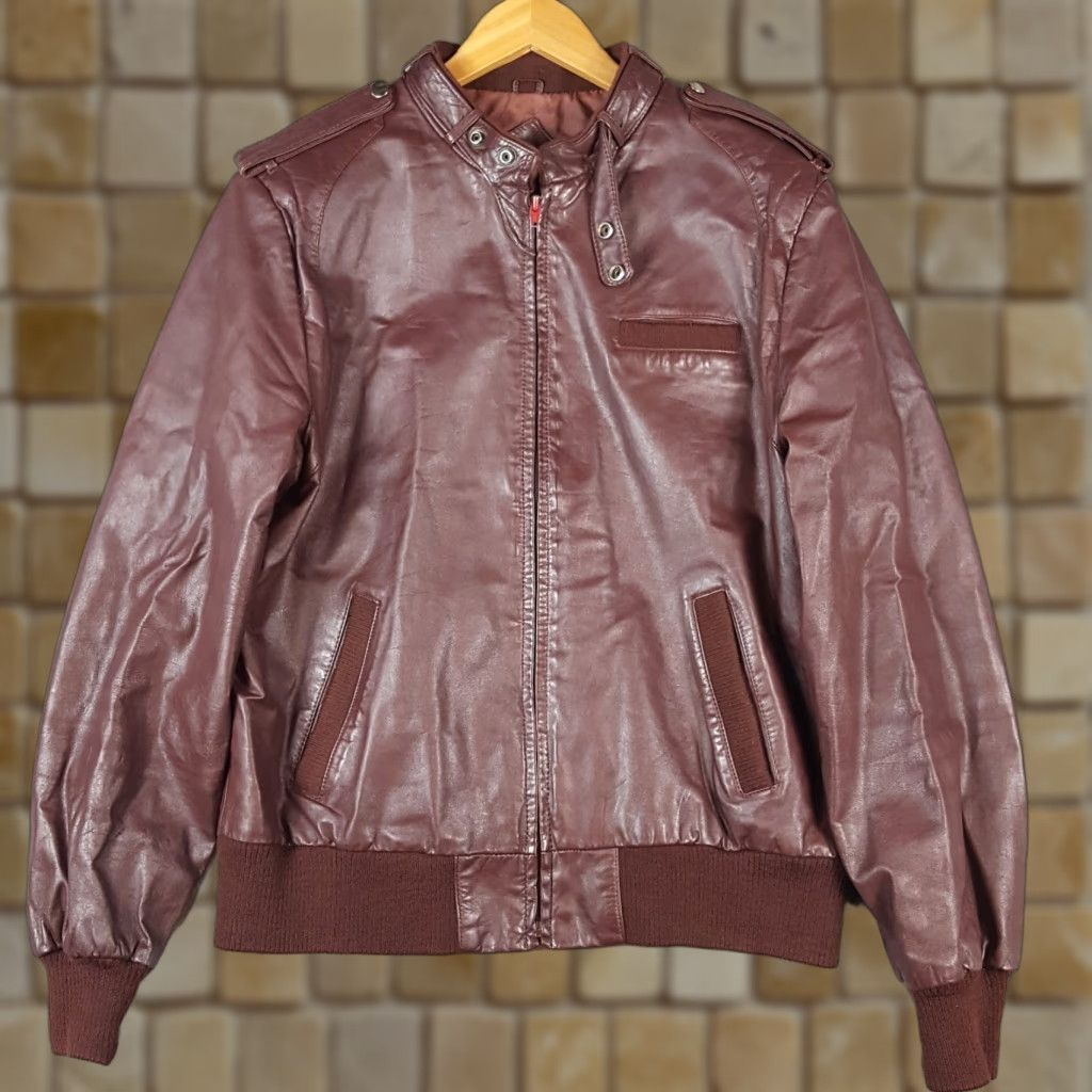 Vintage VINTAGE 80s Leather Cafe Racer Motorcycle Jacket Men’s Size 42 Tall Biker Bomber Retro Outerwear Size US XS / EU 42 / 0 - 1 Thumbnail