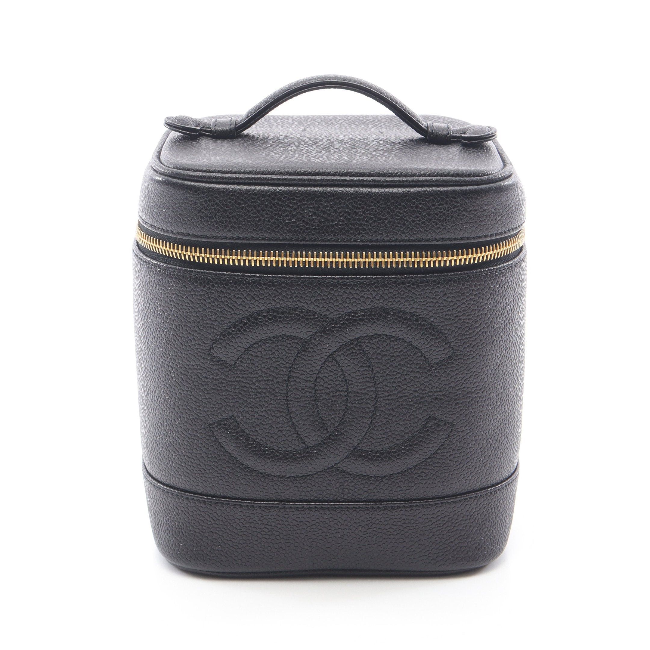 Chanel Chanel Coco Mark Handbag Vanity Bag Caviar Skin Black Gold Hardware Size ONE SIZE - 1 Thumbnail
